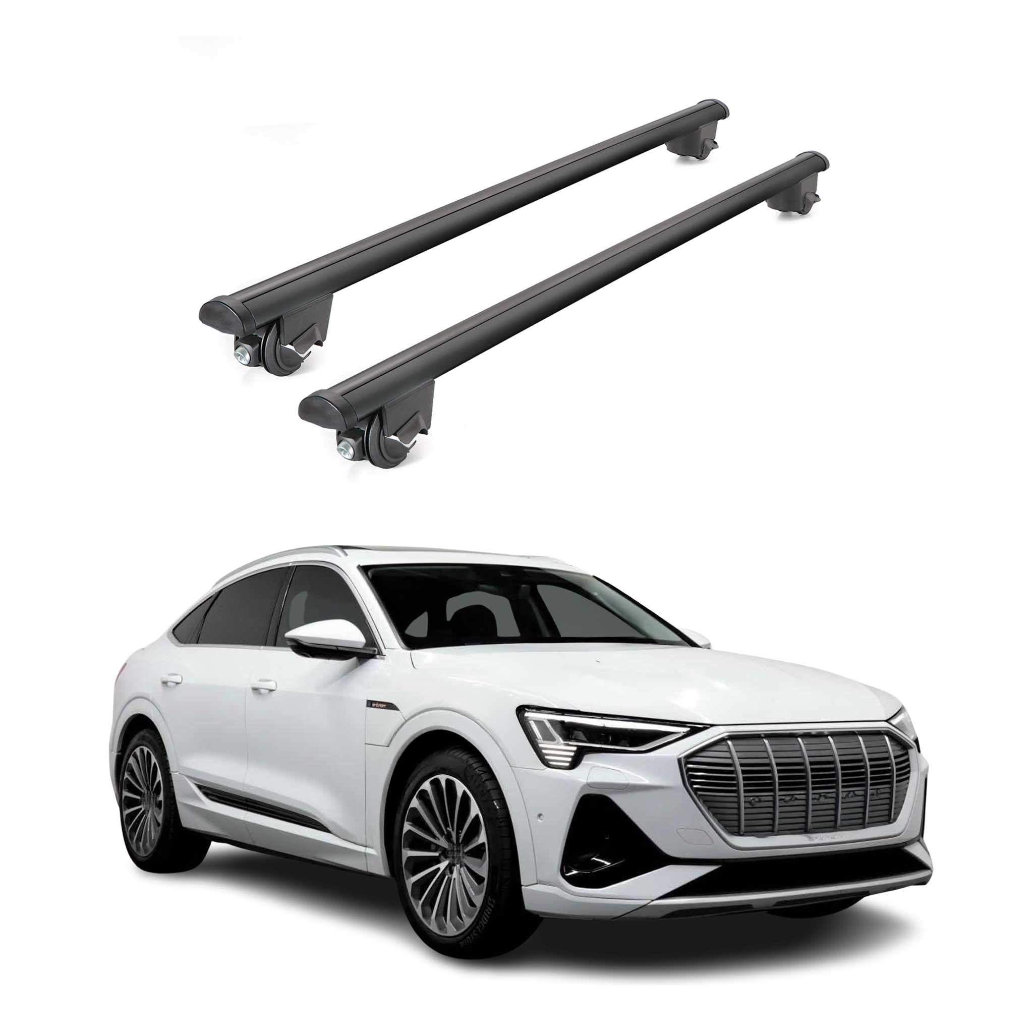 2023-2025 Audi Q8 e-tron sportback Roof Rack Cross Bars Luggage Lbs Black 2 Pcs
