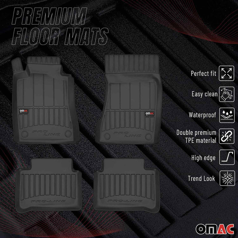 2004-2009 Mercedes E Class W211 S211 Premium Floor Mats Liners Full Set All Weather Heavy Duty Black