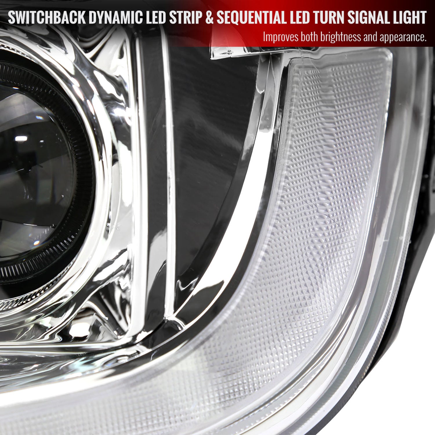 2019-2022 Ford Ranger Switchback LED Bar Projector Headlights Chrome