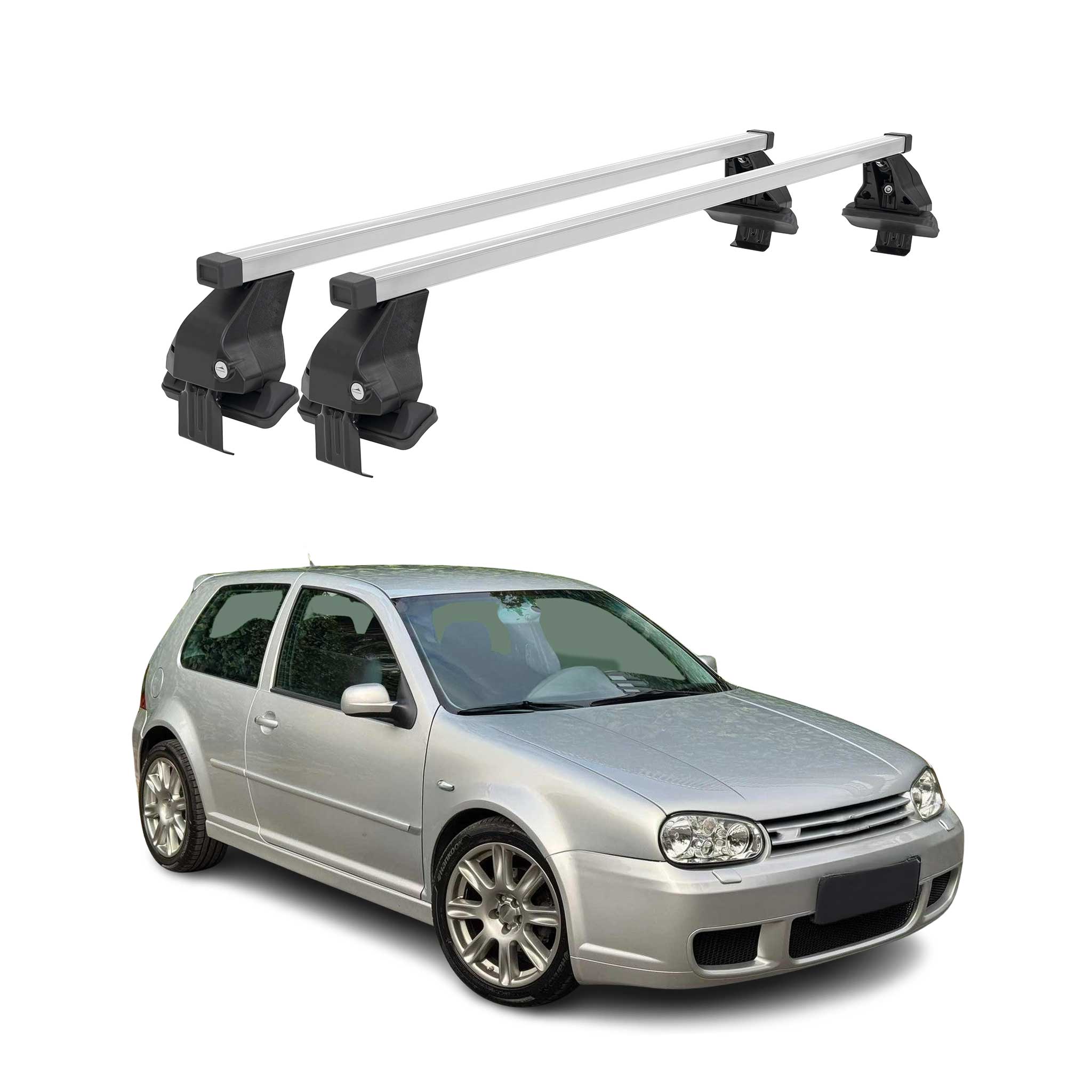 1998-2006 VW Golf Mk4 Hatchback Roof Rack Cross Bars Silver