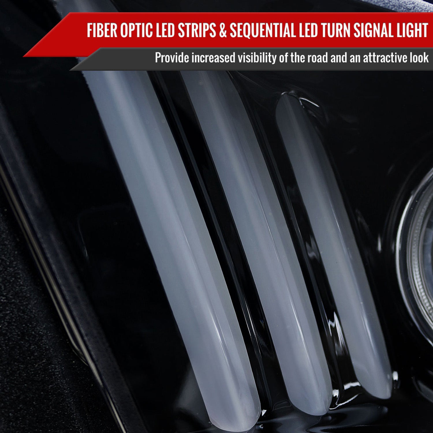 2010-2014 Ford Mustang LED Bar Projector Headlights Turn Signals Black