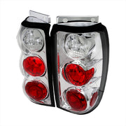 1995-1997 Ford Explorer Tail Lights Chrome Housing/Clear Lens