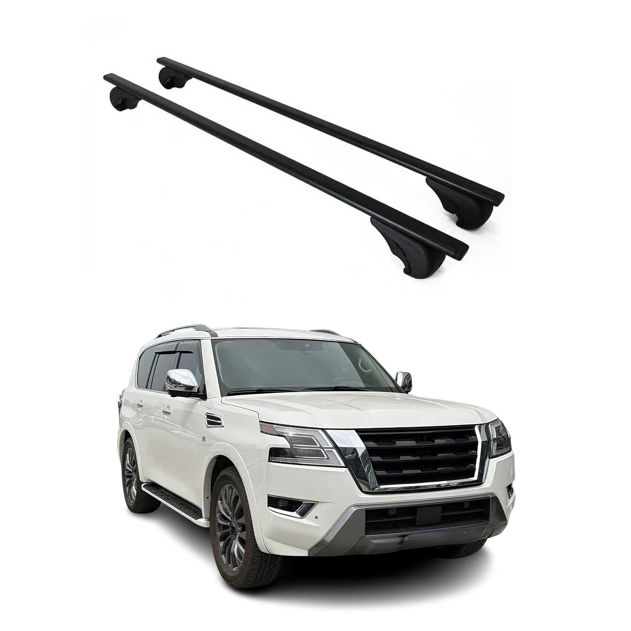 2017-2024 Nissan Armada Roof Rack Cross Bars Black