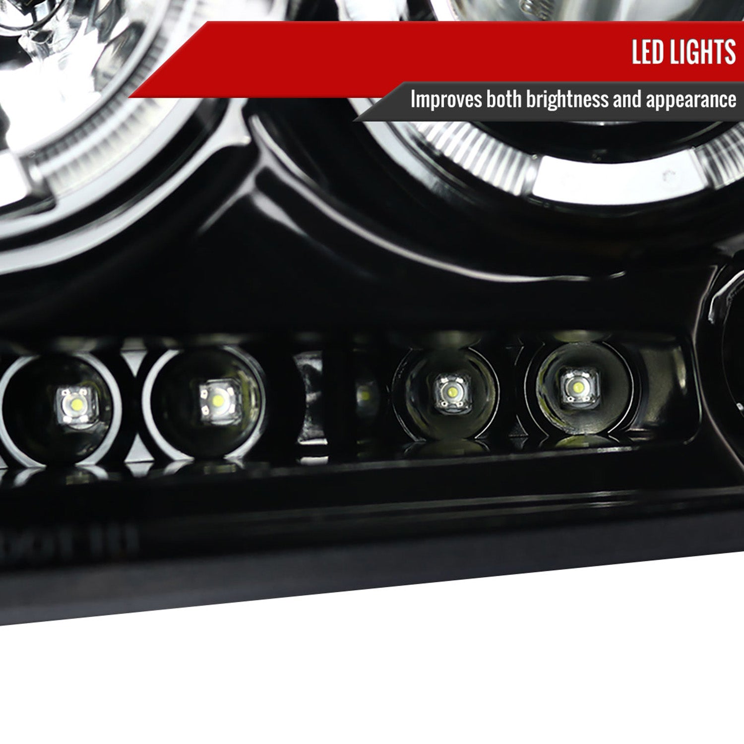 2004-2008 Ford F-150/ 06-2008 Lincoln Mark LT Dual Halo Headlights Jet Black