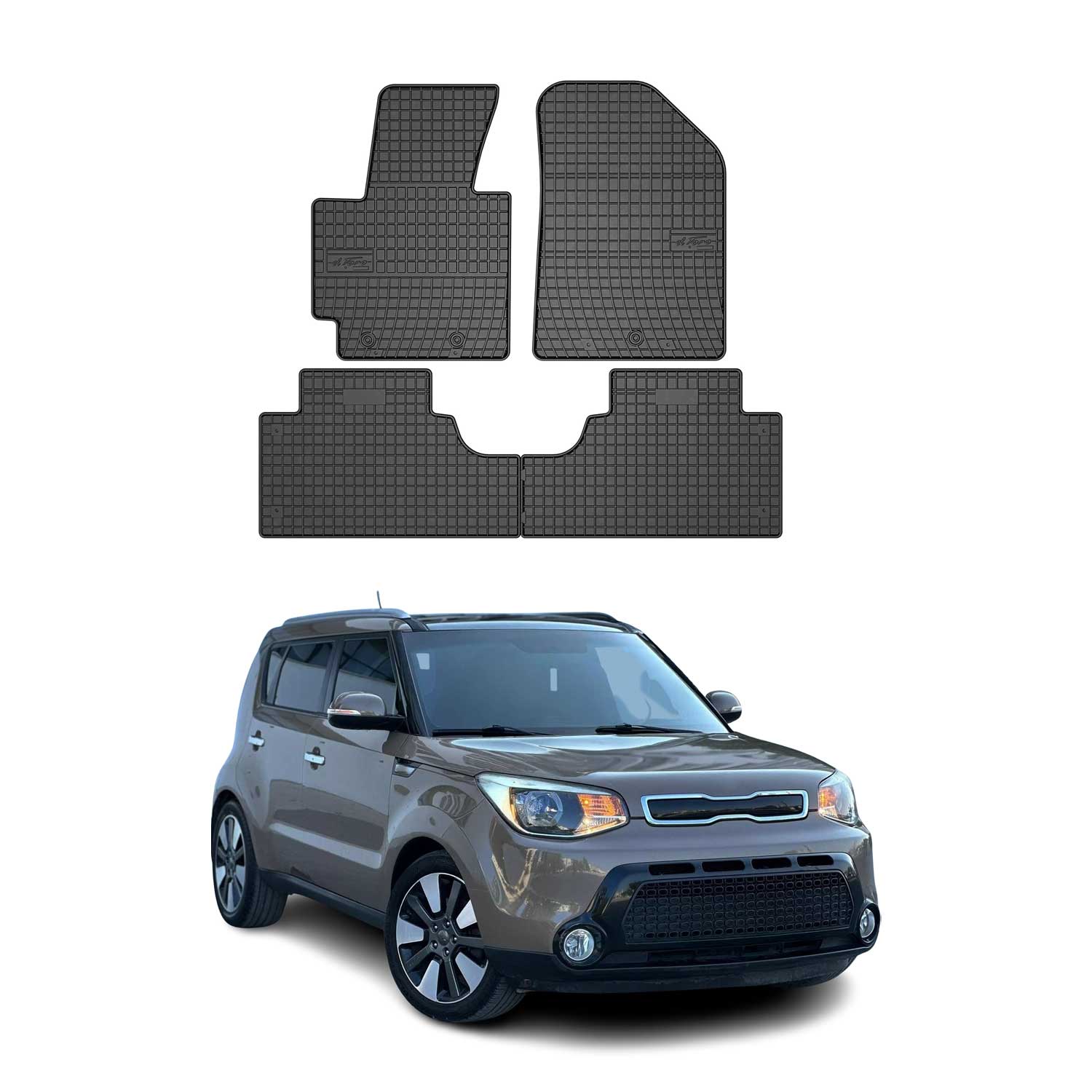 2014-2019 Kia Soul Floor Mats Liners Full Set All Weather Rubber Black