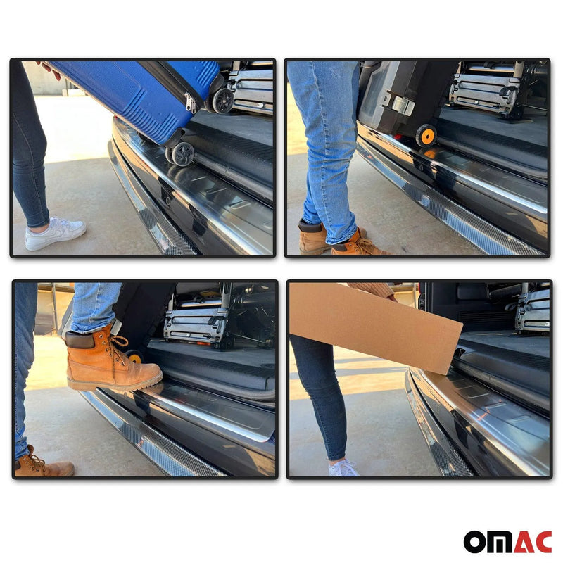 Rear Bumper Sill Cover Protector for Mercedes Metris 2016-2024 Brushed Steel - OMAC USA