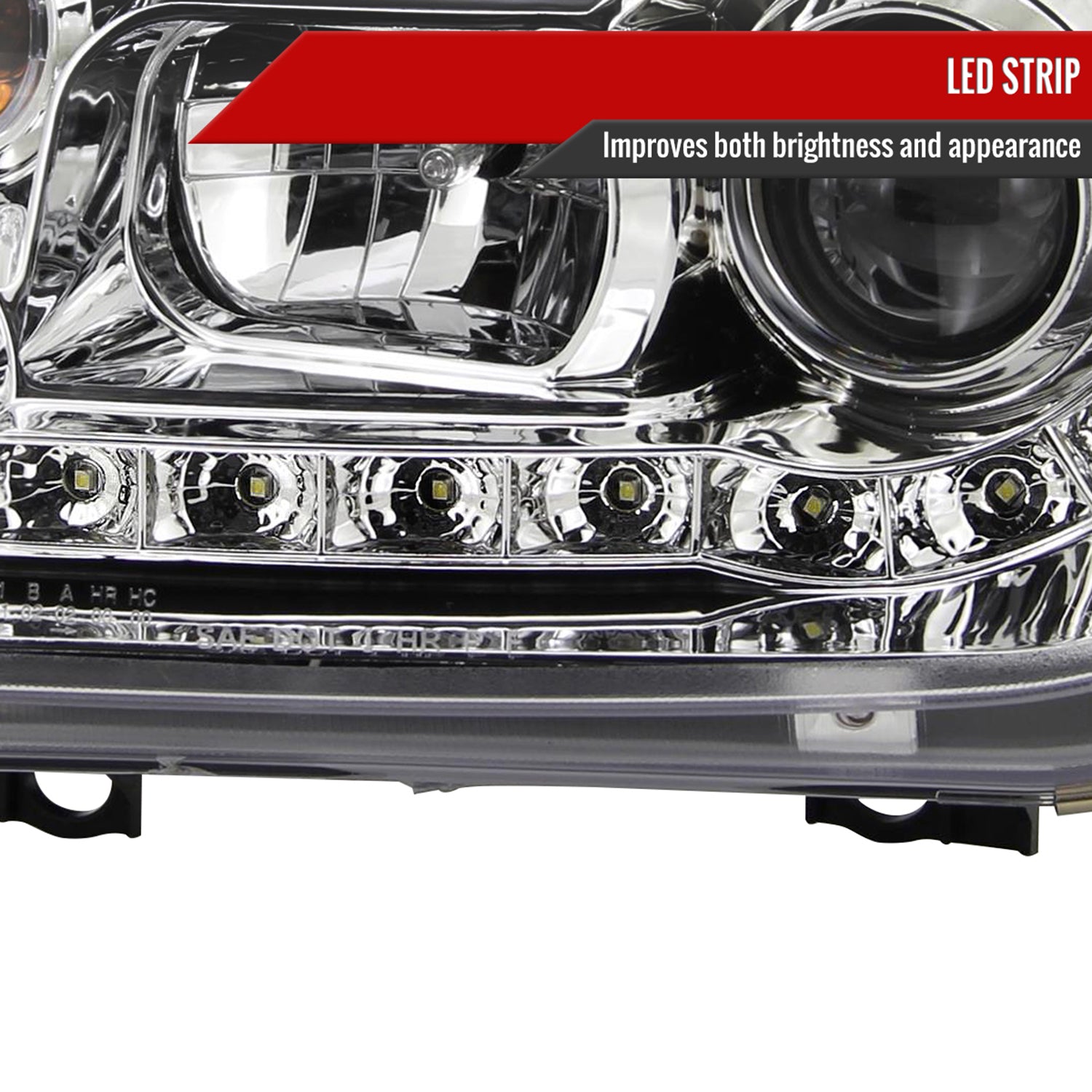 1999-2004 VW Jetta/Bora Projector Headlights R8 LED Light Strip Chrome