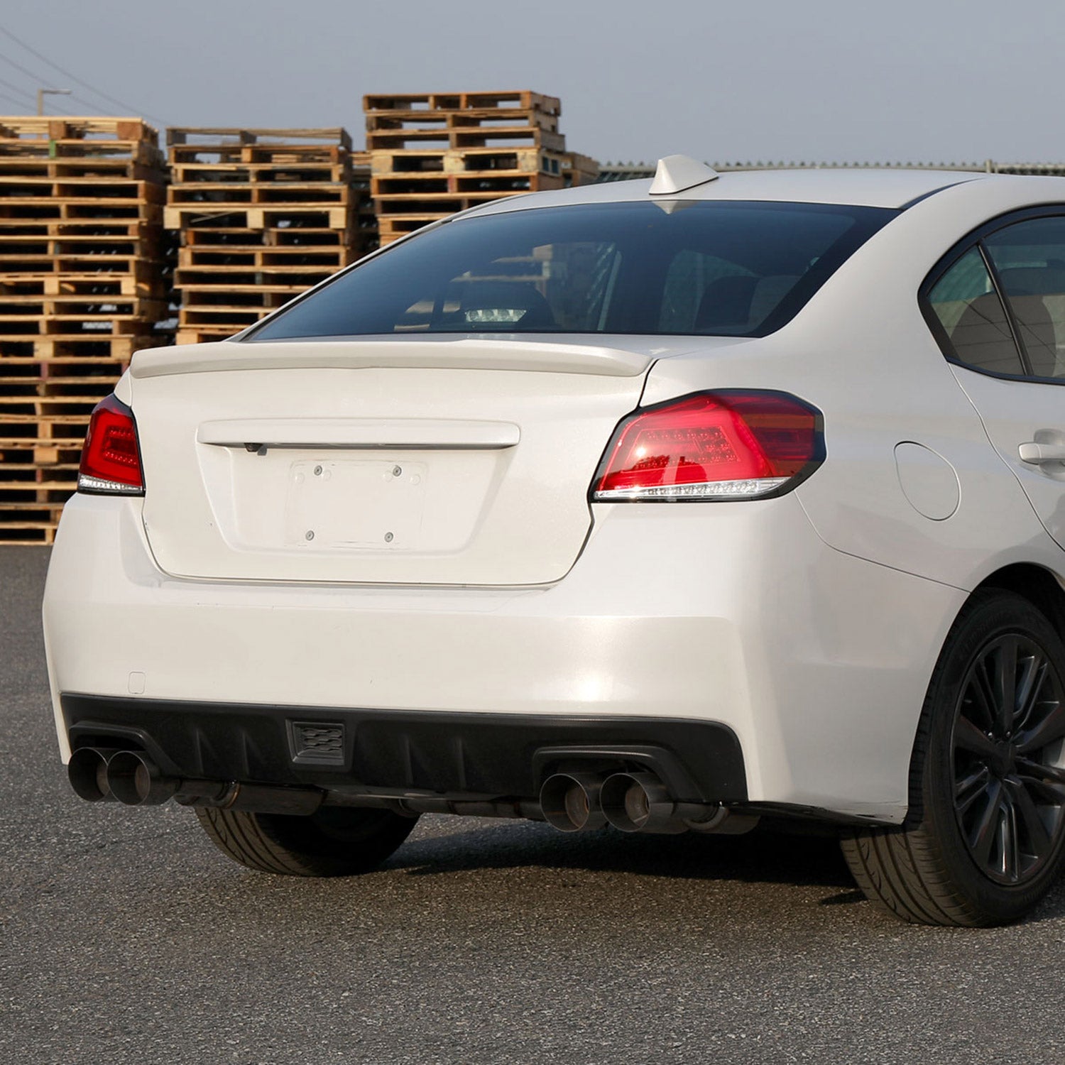 2015-2021 Subaru WRX Sequential White Bar LED Tail Lights Chrome/Red Lens