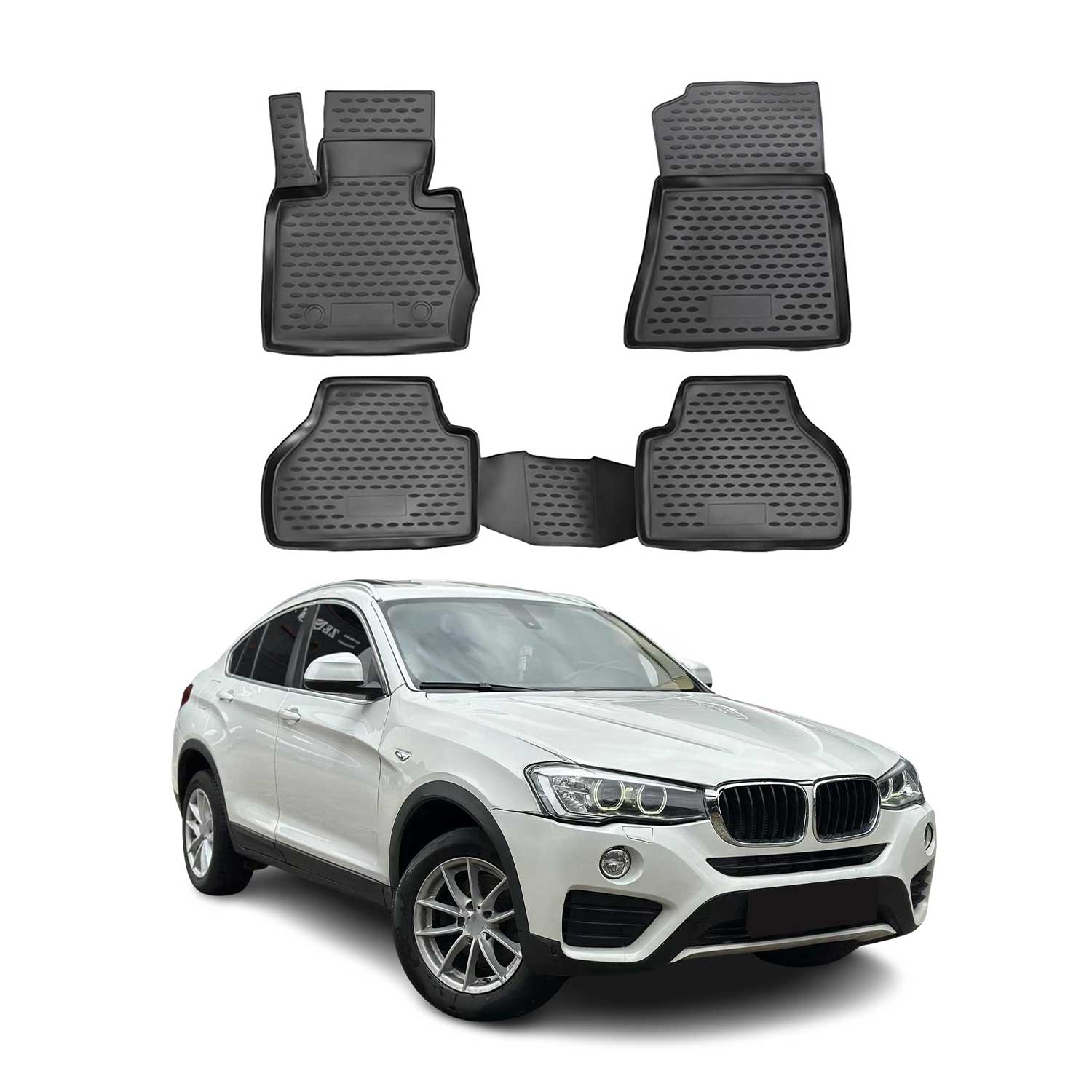 2015-2018 BMW X4 F26 Floor Mats Liners Full Set All Weather Black