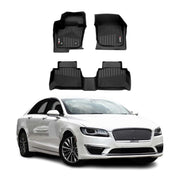 2017-2020 Lincoln MKZ Premium Floor Mats Liners First and Second Row Set Black