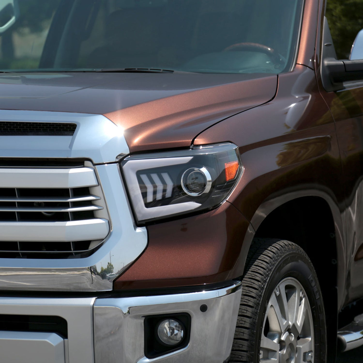 2014-2021 Toyota Tundra LED CBar Projector Headlights Arrow Turn Signals Black