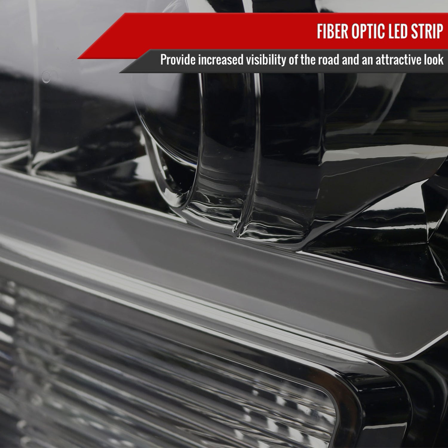 2007-2013 Chevy Avalanche/ Tahoe Suburban LED C-Bar Headlights Chrome&Smoke