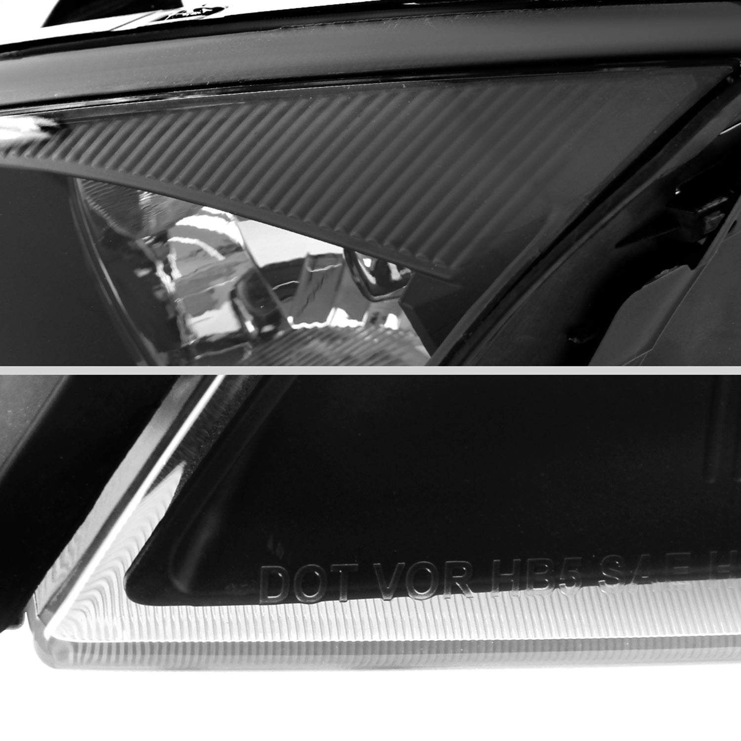 2005-2007 Ford Focus Factory Style Headlights Matte Black Housing/Clear Lens