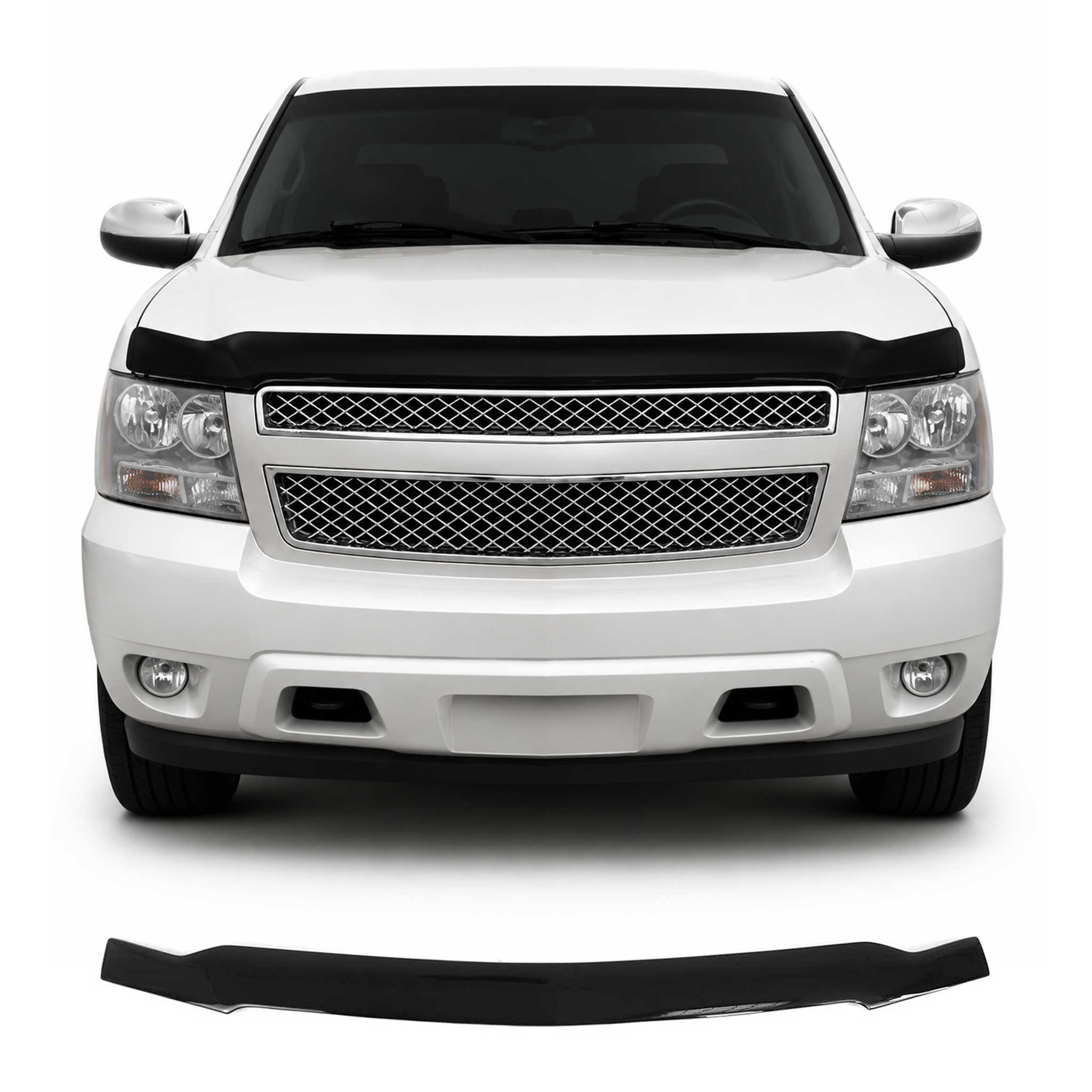 2007-2014 Chevrolet Suburban 1500 Front Bug Shield Hood Deflector 1 Pc Smoke Stick Install