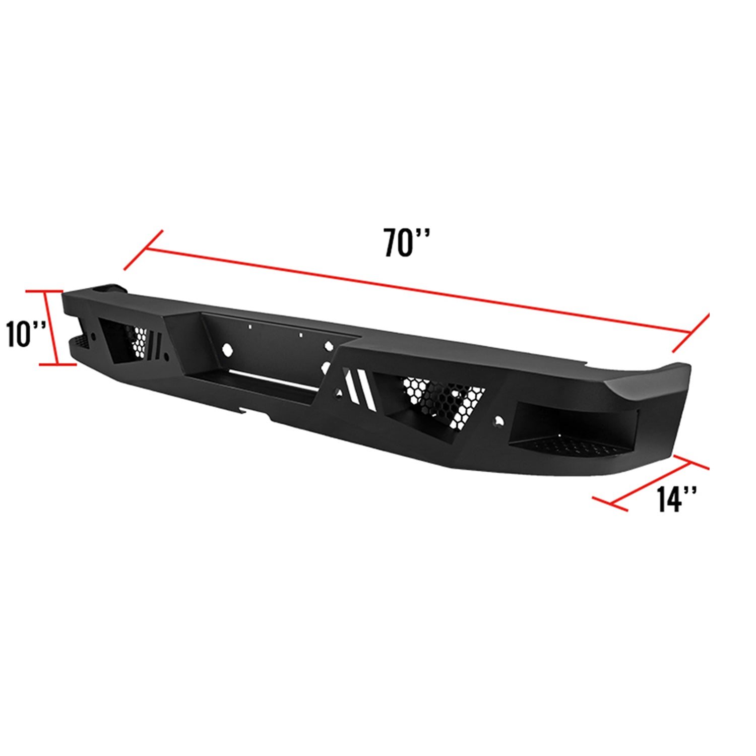 2006-2014 Ford F-150 Black Heavy Duty Steel Rear Step Bumper