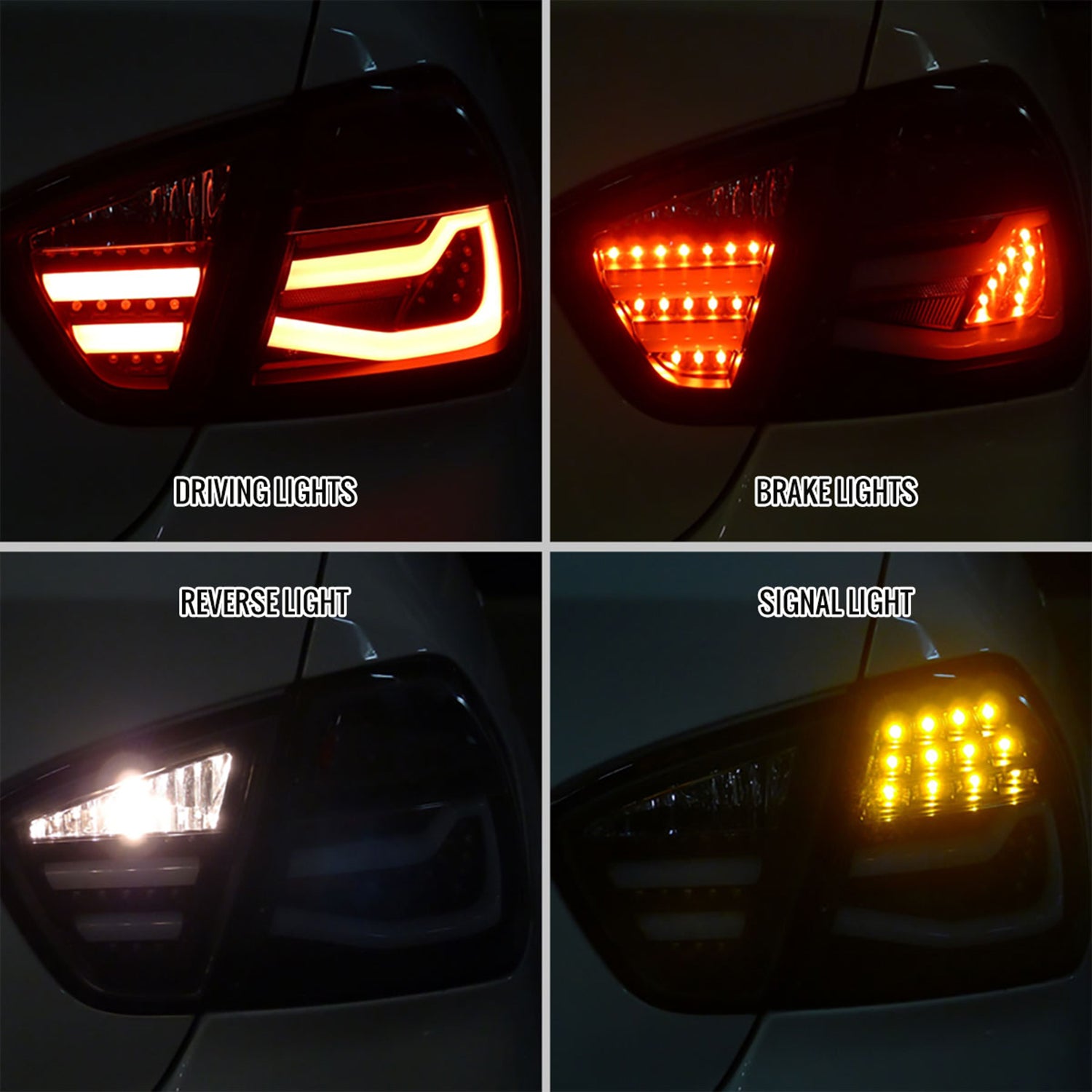 2006-2008 BMW E90 3 Series Sedan LED Tail Lights Jet Black/Clear Lens