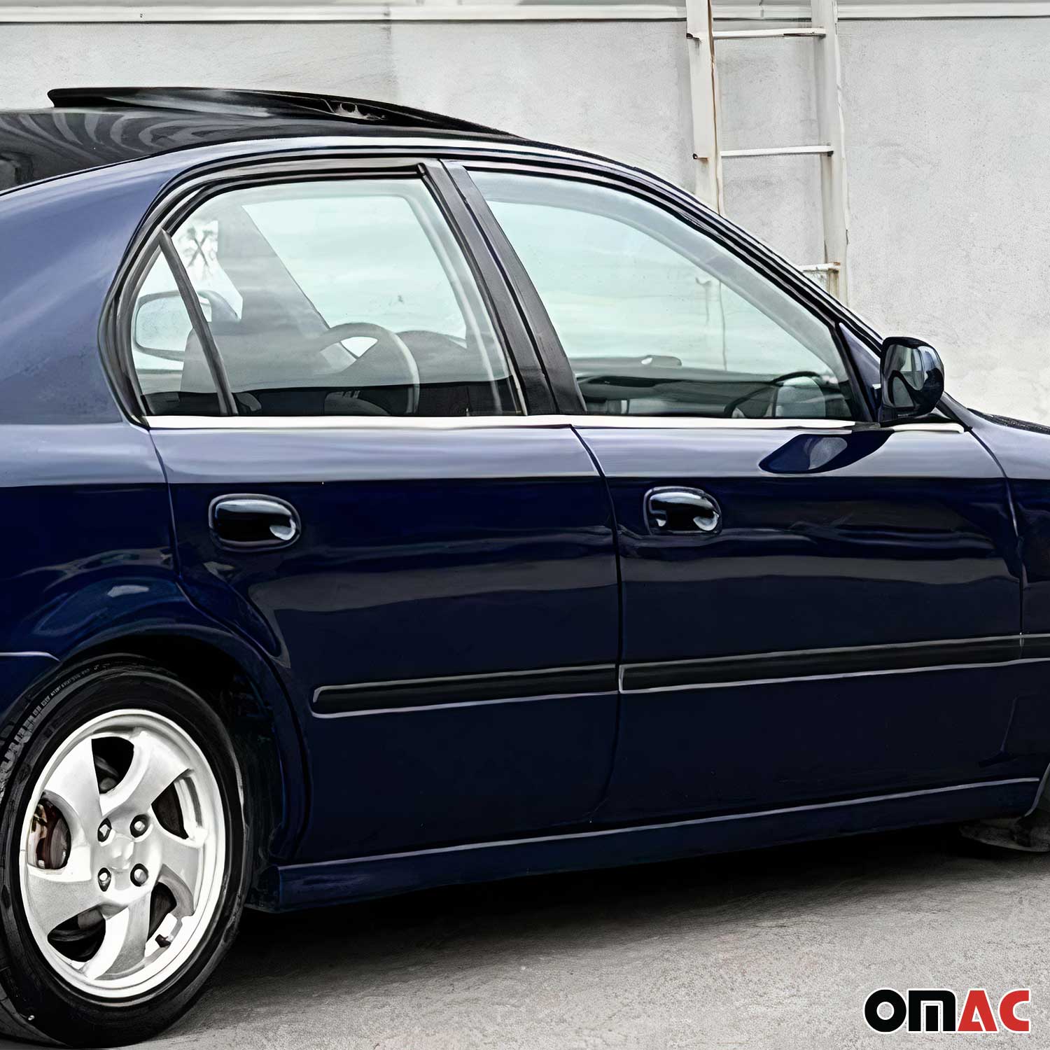 1996-2000 Honda Civic Sedan Window Molding Trim Streamer Stainless Steel