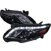 2011-2013 Toyota Corolla Projector Headlights LED Light Glossy Black/Smoke