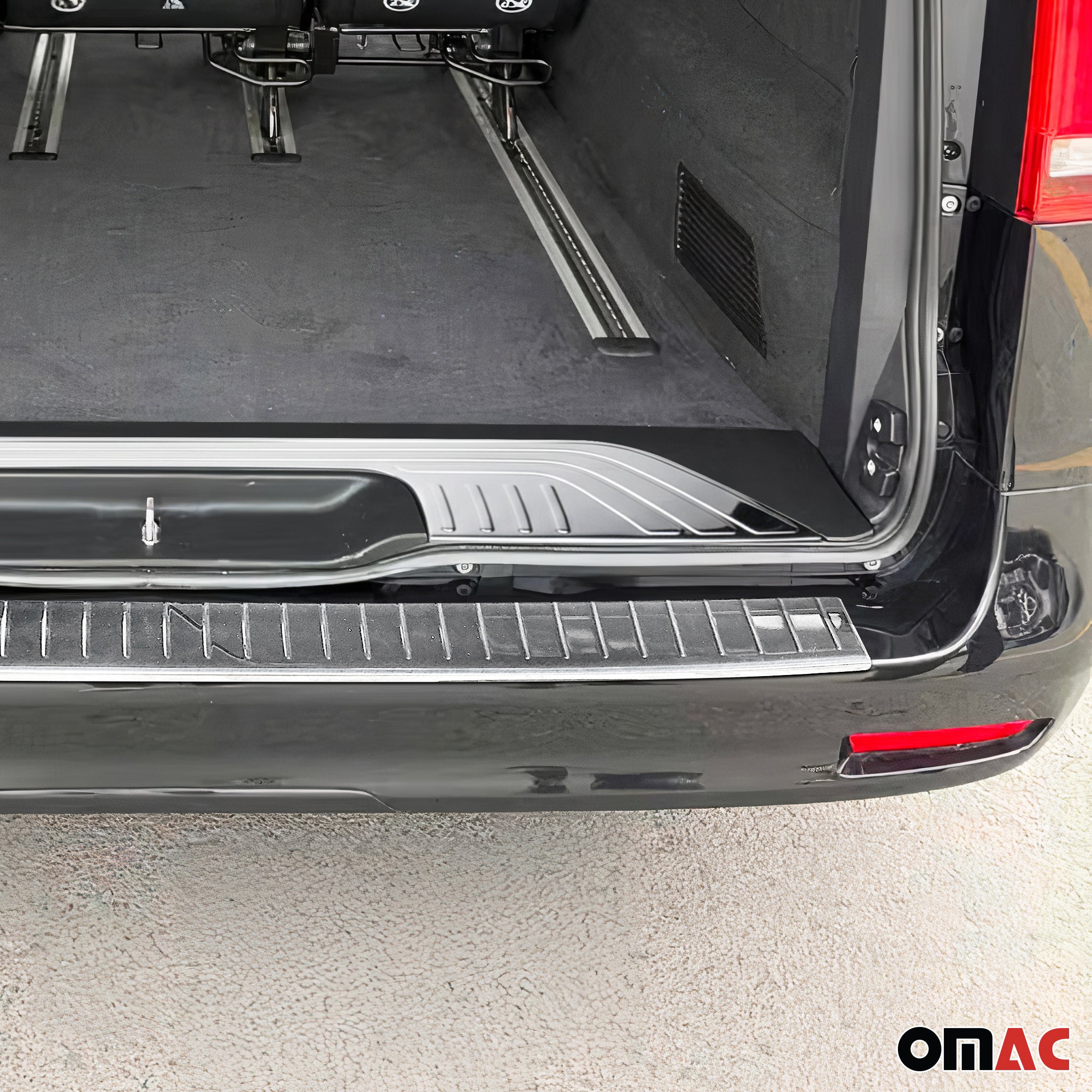 Rear Bumper Guard & Trunk Sill Cover Set for Mercedes Metris 2016-2024 Gloss