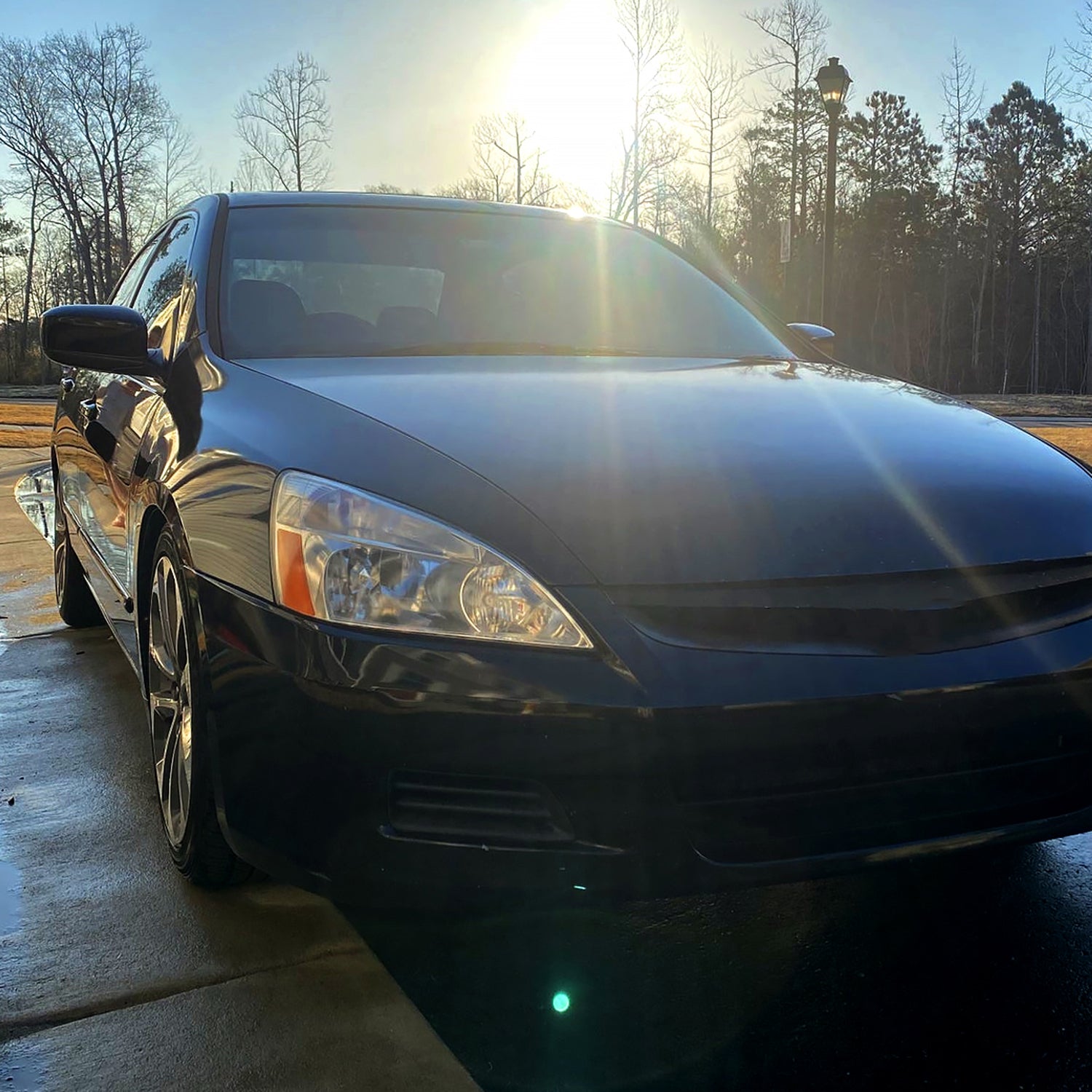 2003-2007 Honda Accord Factory Style Headlights w/Amber Reflector Chrome/Clear