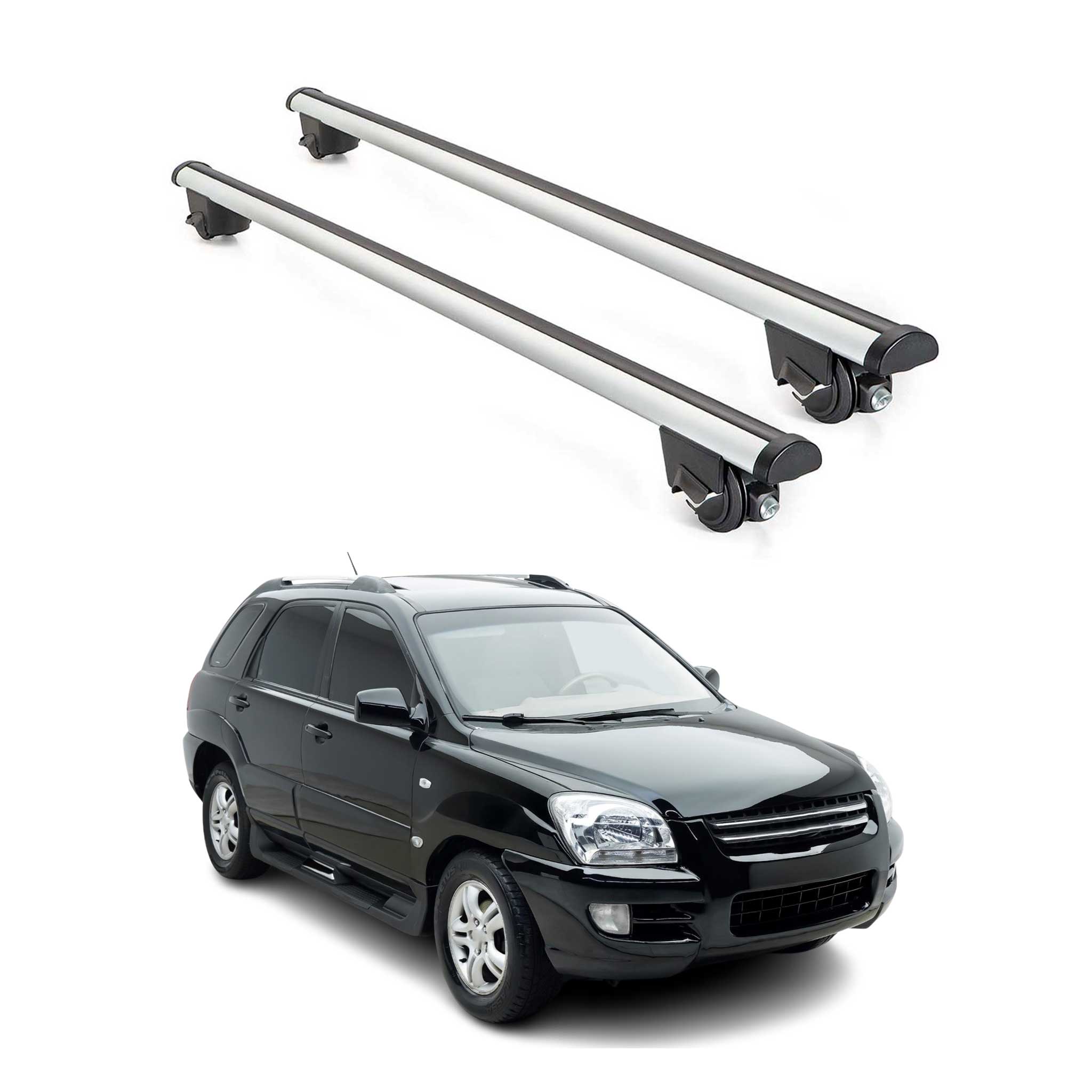 2005-2010 Kia Sportage Roof Rack Cross Bars Silver