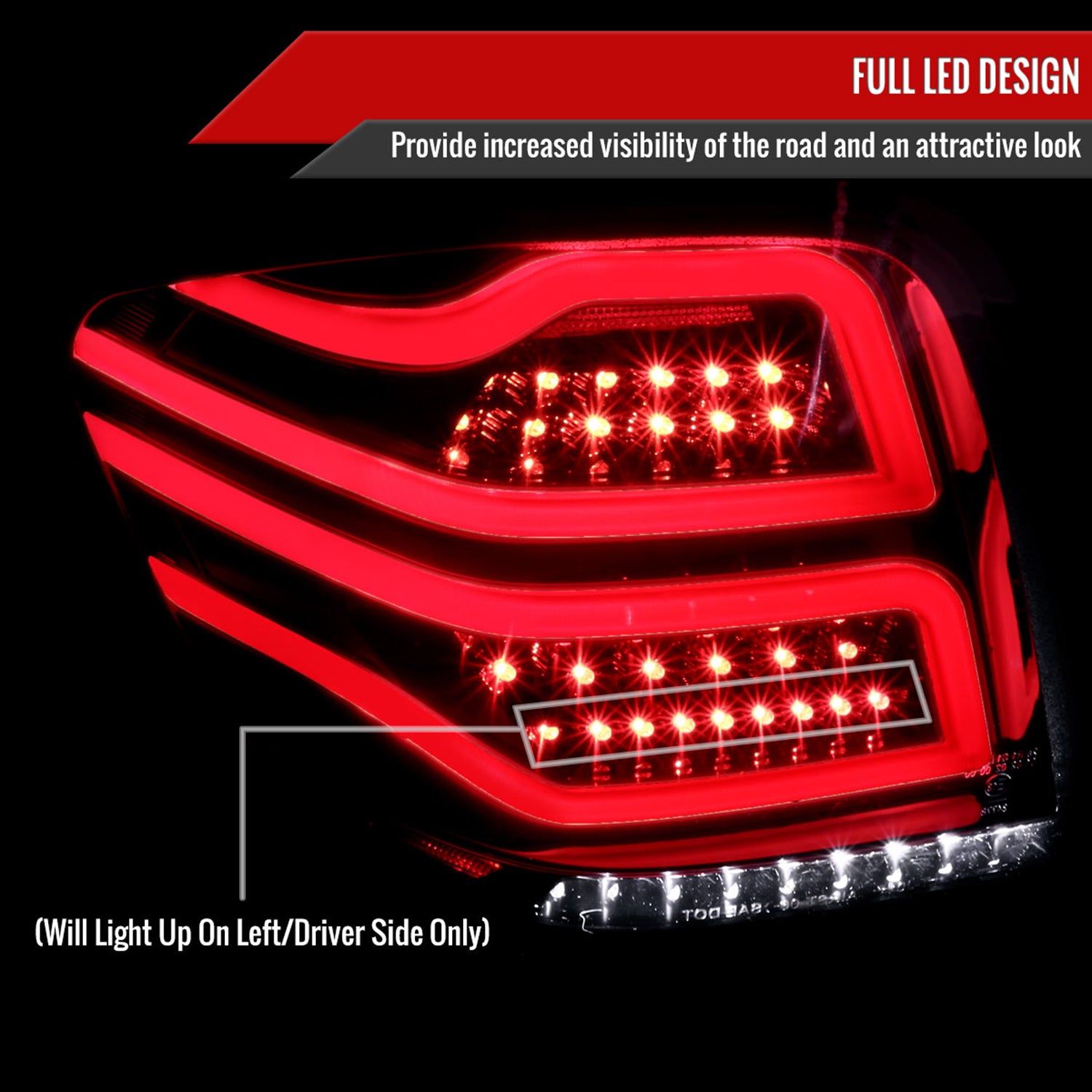 2006-2011 Mercedes Benz W164 ML Class LED Tail Lights Jet Black/Clear Lens