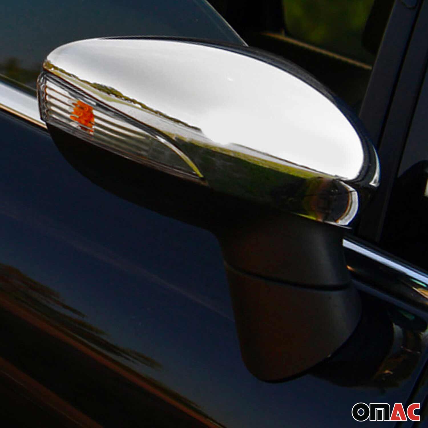 2011-2019 Ford Fiesta Side Mirror Cover Caps Stainless Steel Silver 2 Pcs