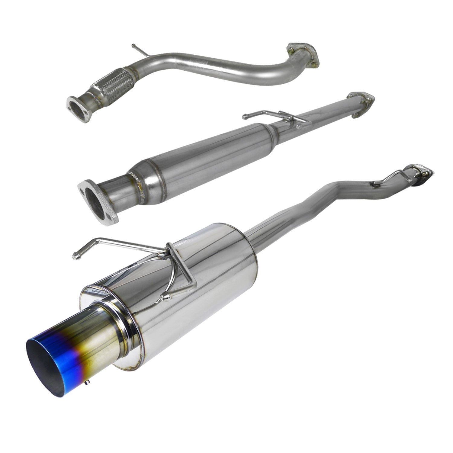 1994-1997 Honda Accord 4CYL T-304 Steel N1 Catback Exhaust System Burnt Tip