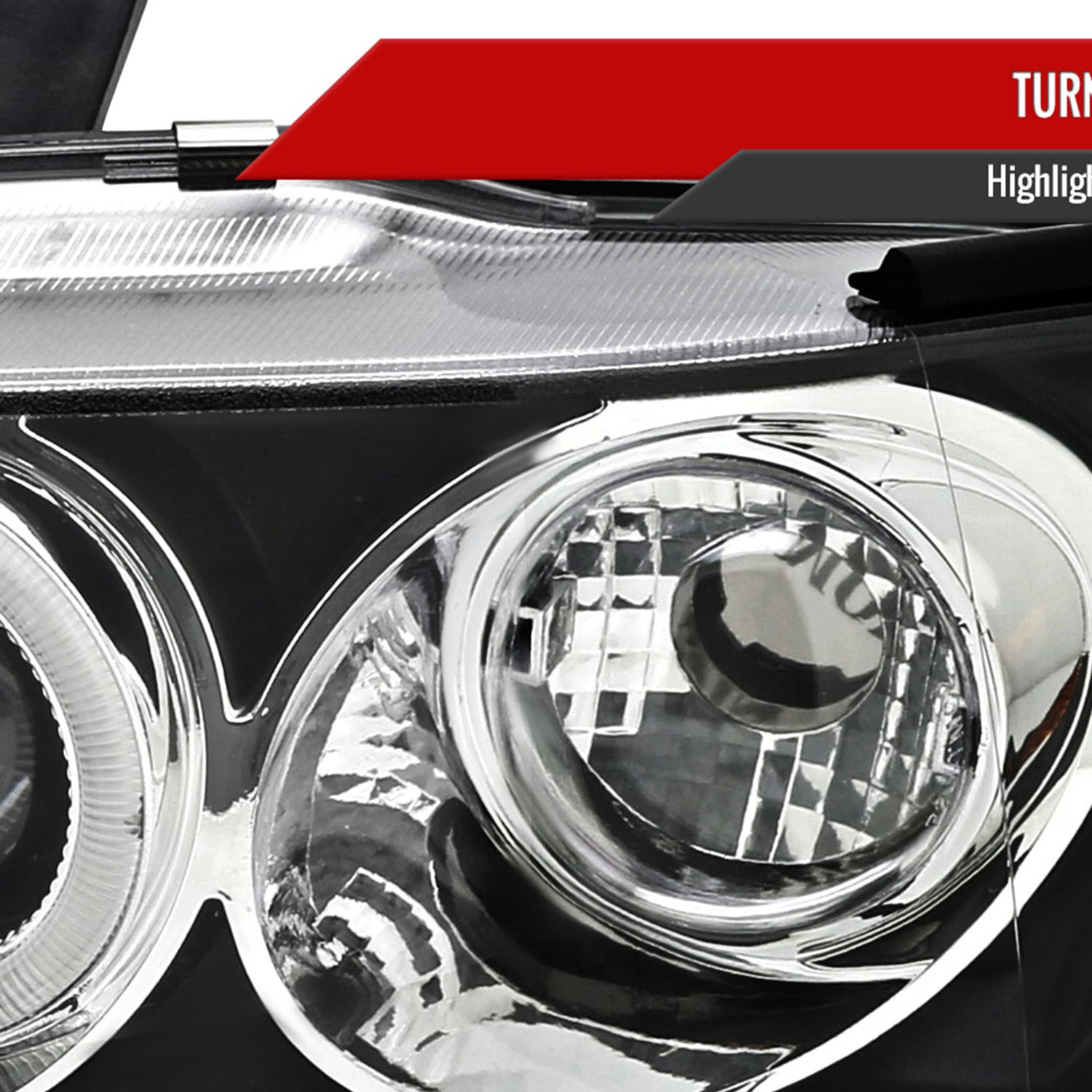 1992-1995 Honda Civic Dual Halo Projector Headlights Matte Black/Clear Lens