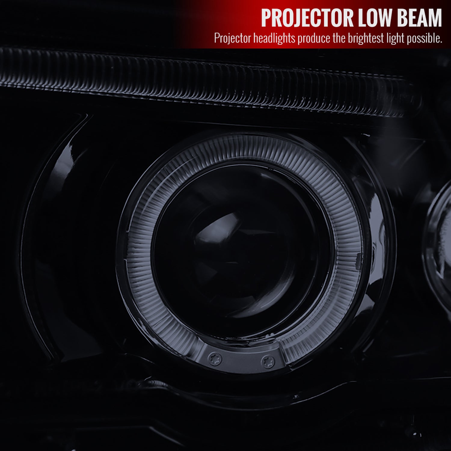 2001-2003 BMW E53 X5 Dual Halo Projector Headlights Glossy Black/Smoke Lens