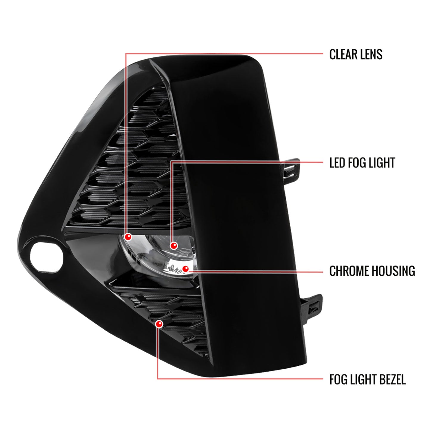 2019-2021 Nissan Murano LED Fog Lights Kit Chrome Housing/Clear Lens