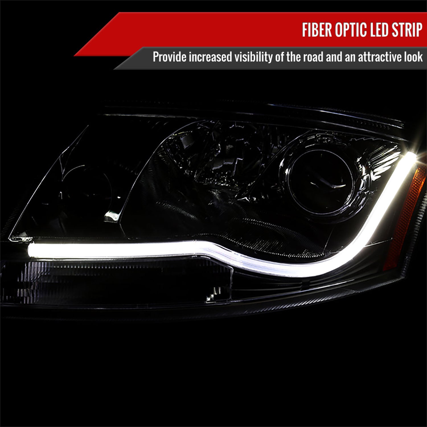 1999-2006 Audi TT LED Bar Projector Headlights Chrome Housing/Clear Lens