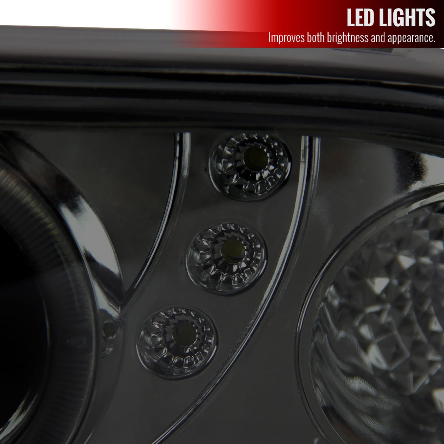 1998-2004 Chevy S10 Dual Halo Projector Headlights Chrome Housing/Smoke Lens