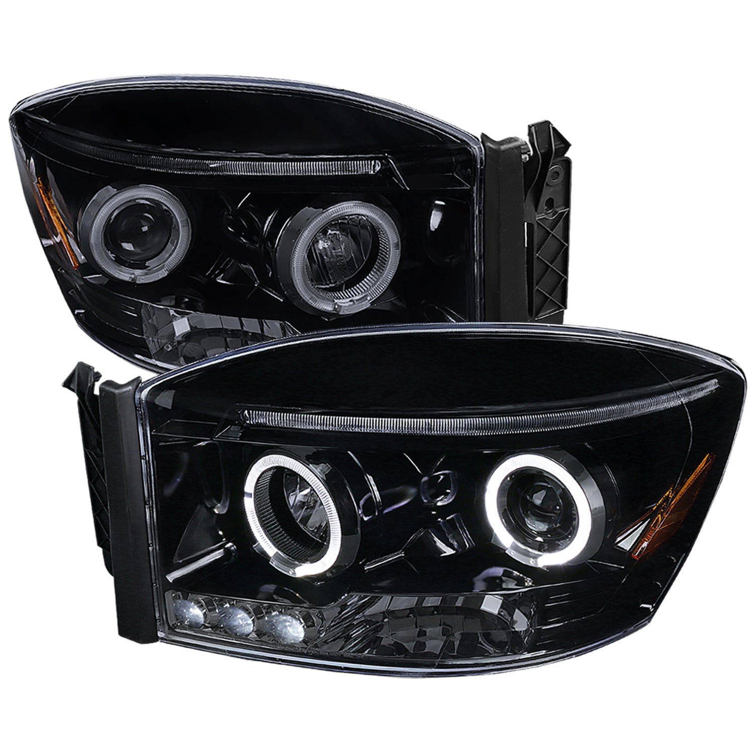 2006-2008 Dodge RAM 1500/ 06-2009 RAM 2500 3500 Dual Halo Headlights Smoke