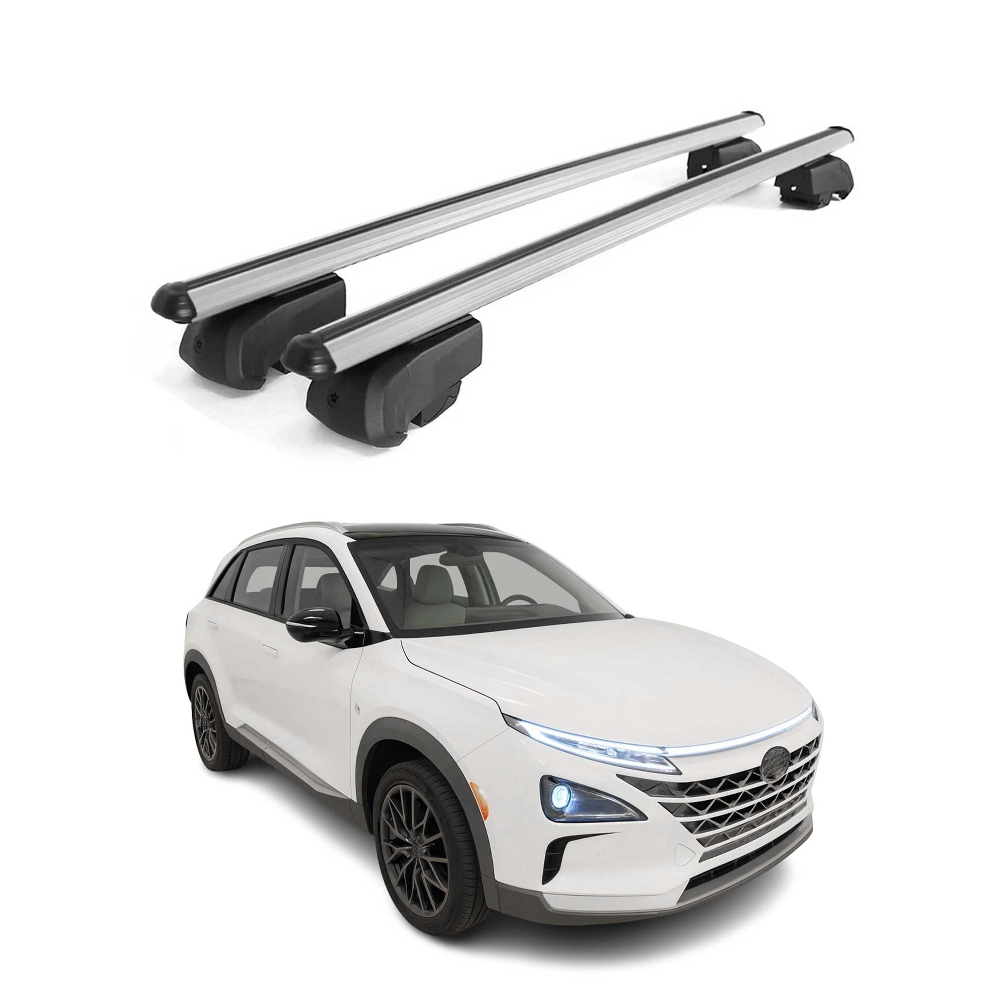 2019-2023 Hyundai Nexo Roof Rack Cross Bars Silver