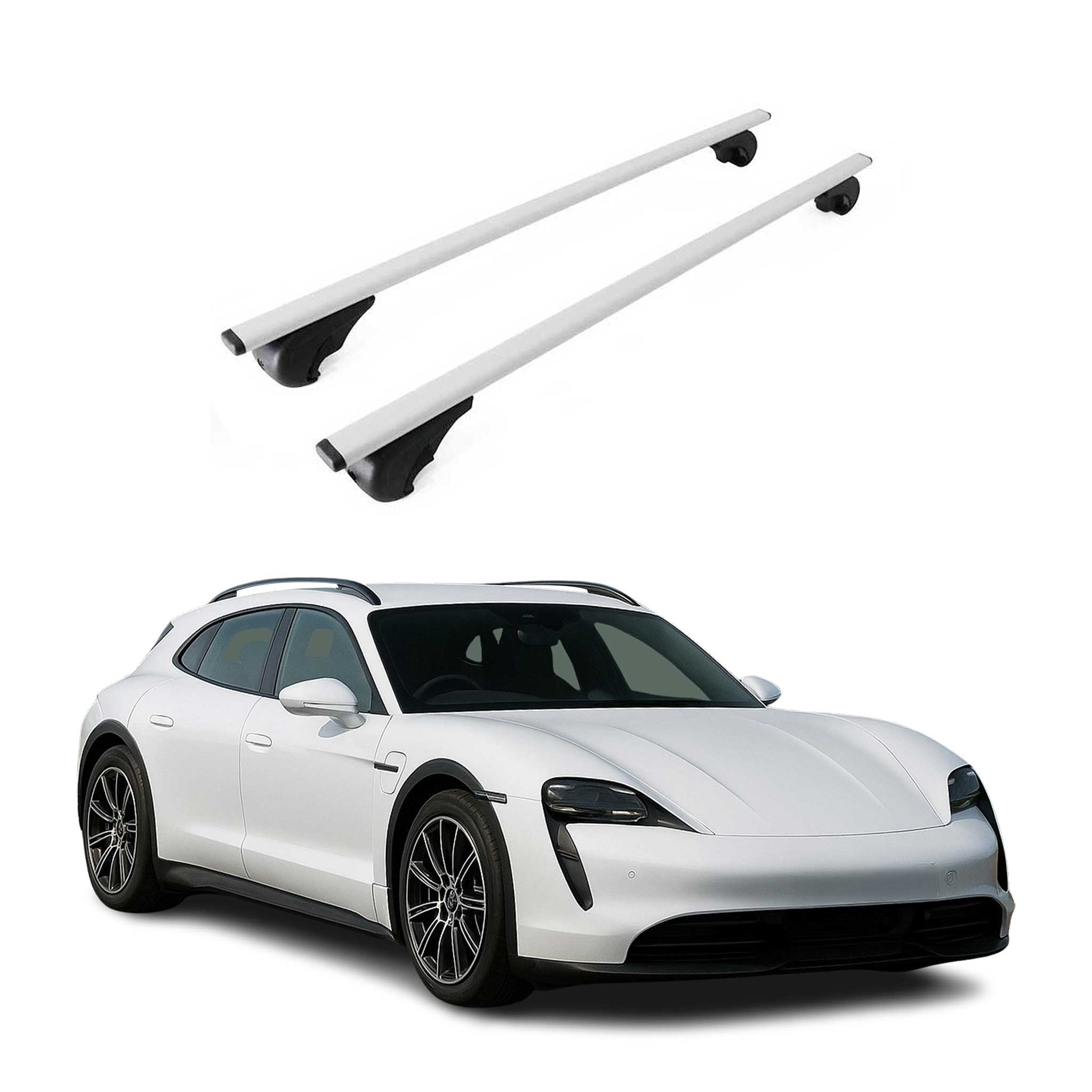 Roof Racks Cross Bars for Porsche Taycan Cross Turismo 2021-2026 Metal Gray 2x