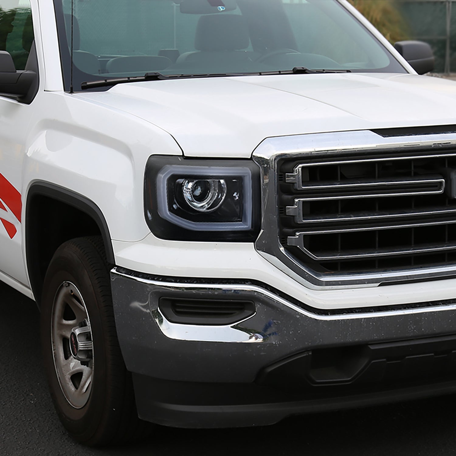 2014-2019 GMC Sierra 1500/2500/3500 LED Bar Headlights LED Signal Lights Black