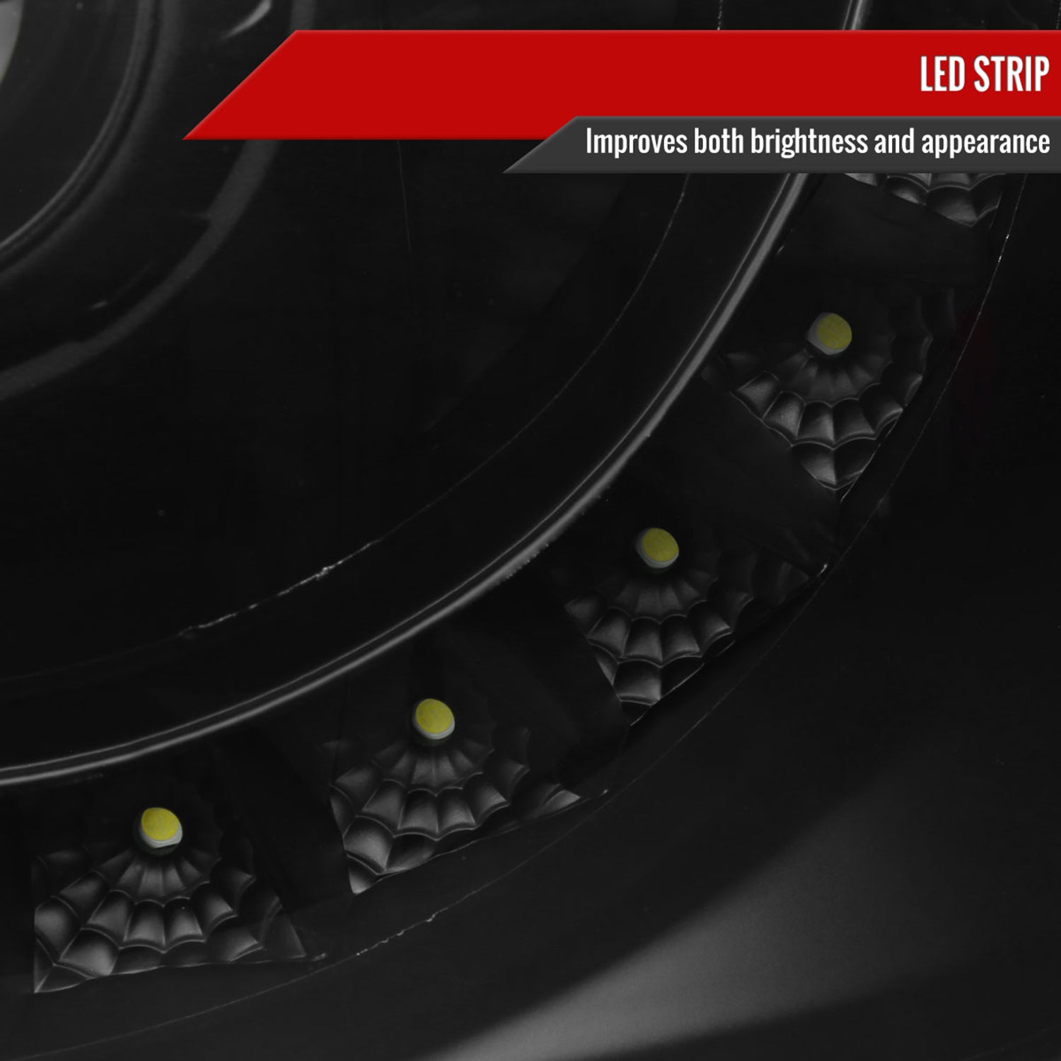 1999-2002 Chevy Silverado 1PC Headlights LED Light&Bumper Lights Black