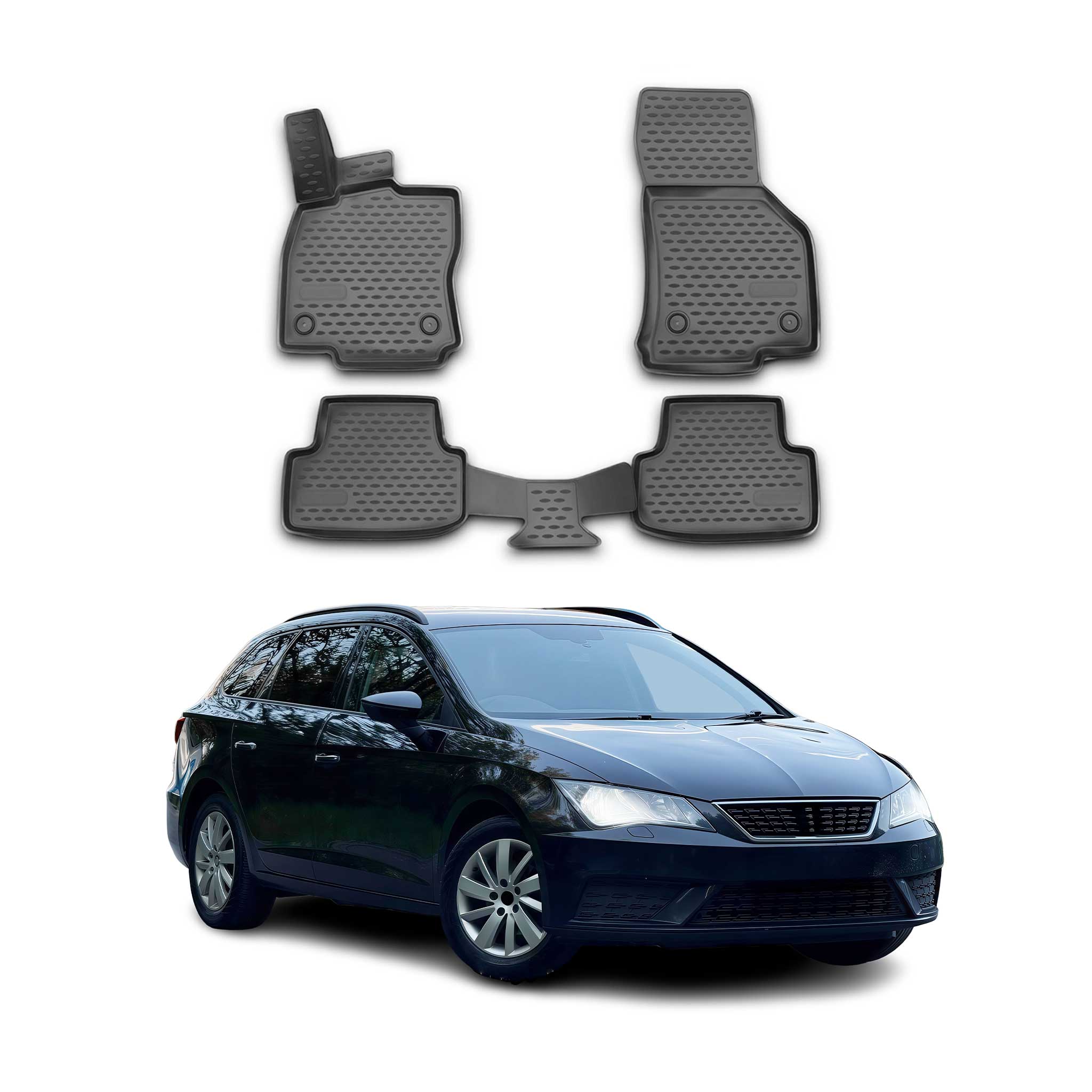 2012-2020 Seat Leon Floor Mats Liners Full Set All Weather Black