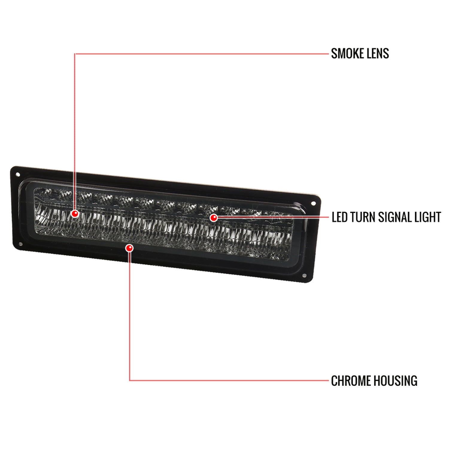 1988-1998 Chevy Blazer/Tahoe/Silverado/Sierra/Yukon LED Bumper Lights Smoke