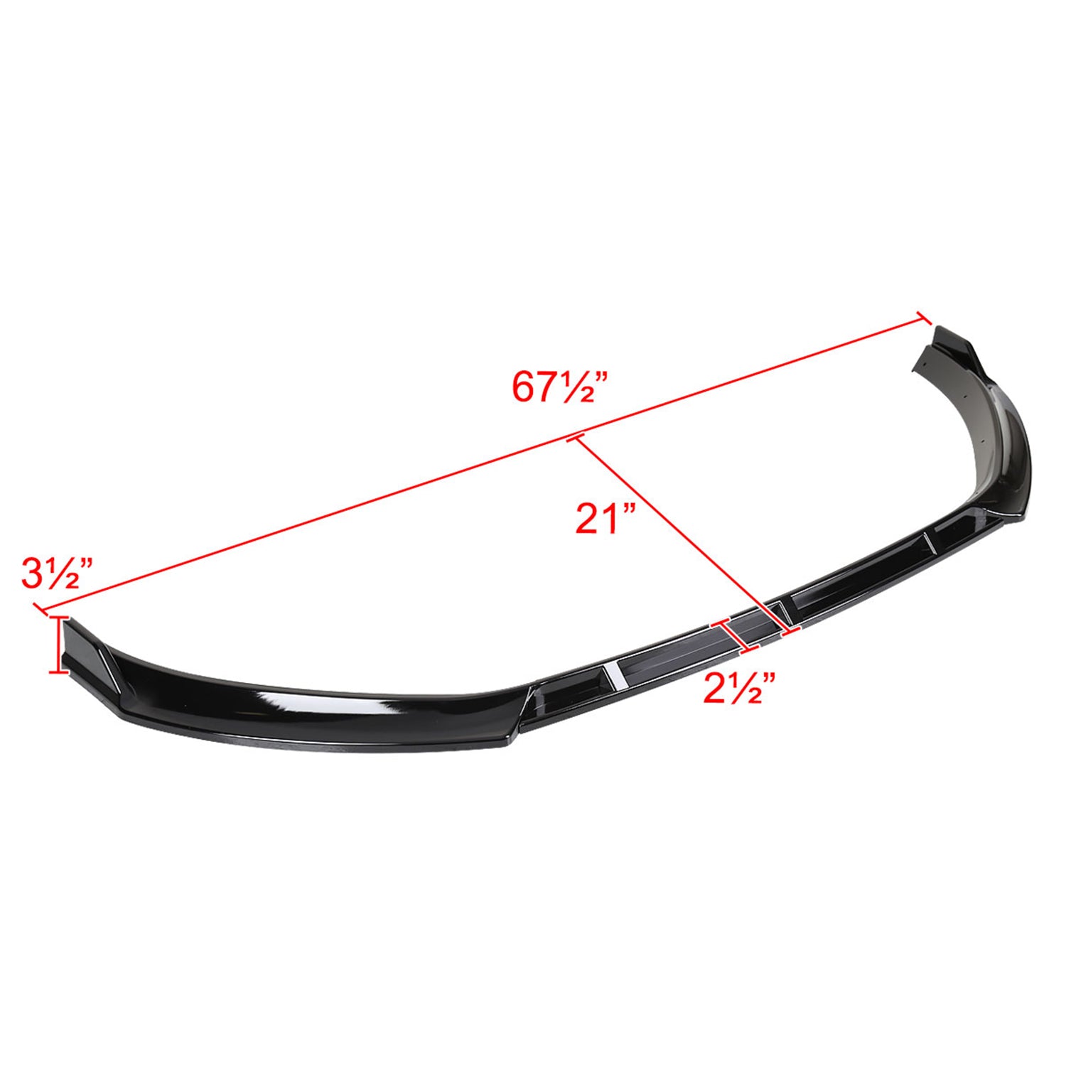 2014-2017 VW Golf Mk7 Glossy Black Polypropylene 3Pcs Bumper Lip Spoiler