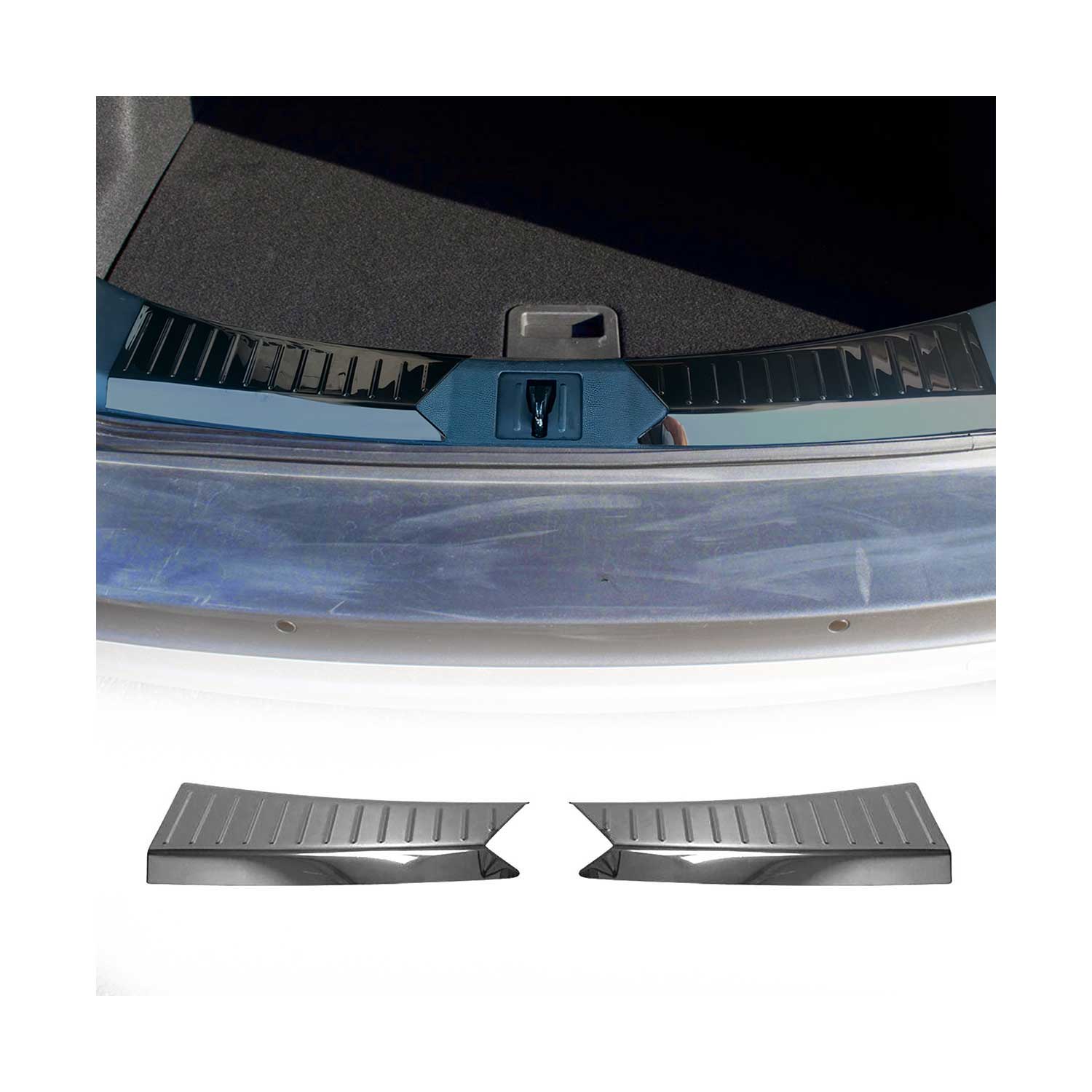 2013-2016 Ford Escape Trunk Sill Cover Bumper Guard Protector Stainless Steel Dark 2Pcs