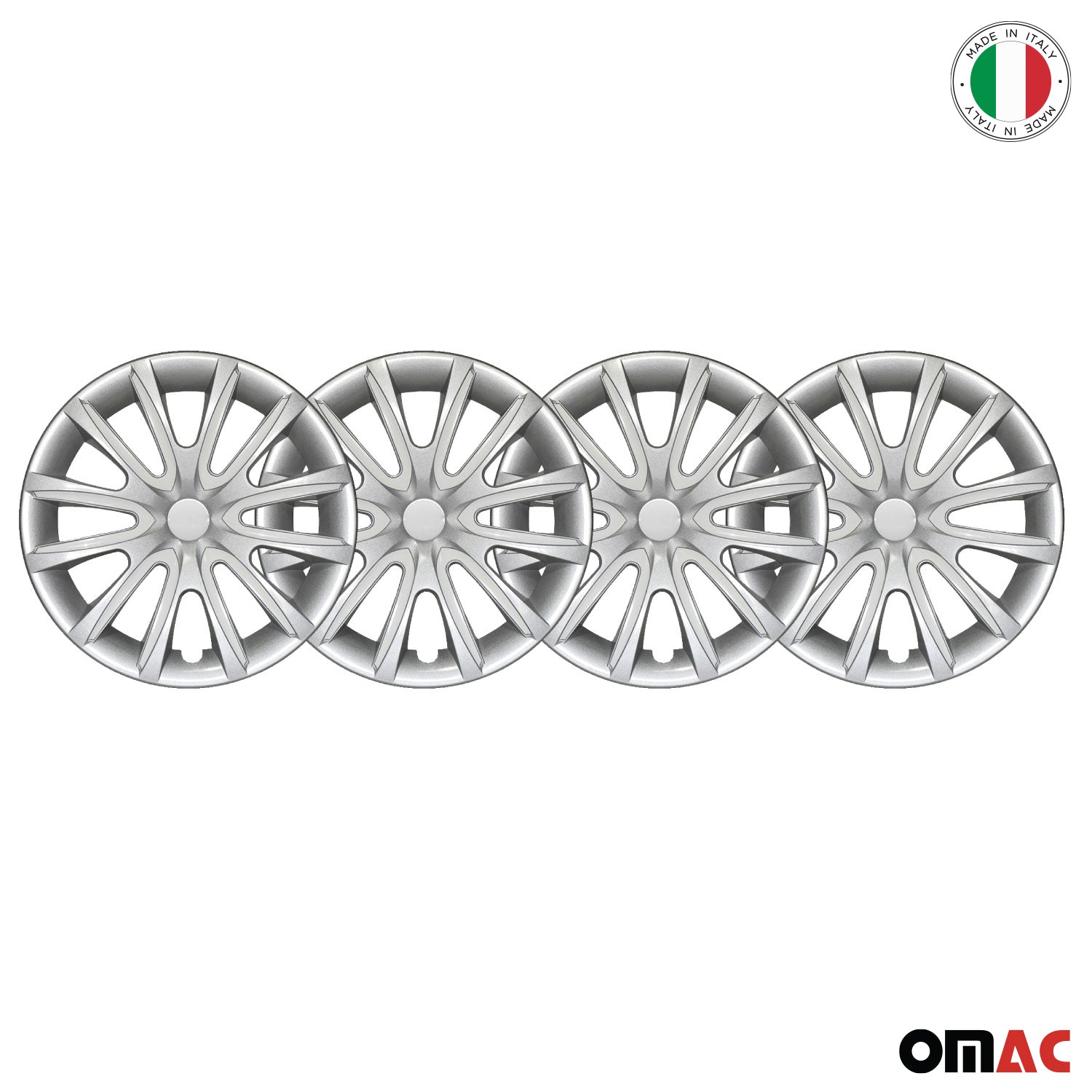 Bicolo Hub Caps Wheel Cover 16" Gray & White Full Set 4 pcs.