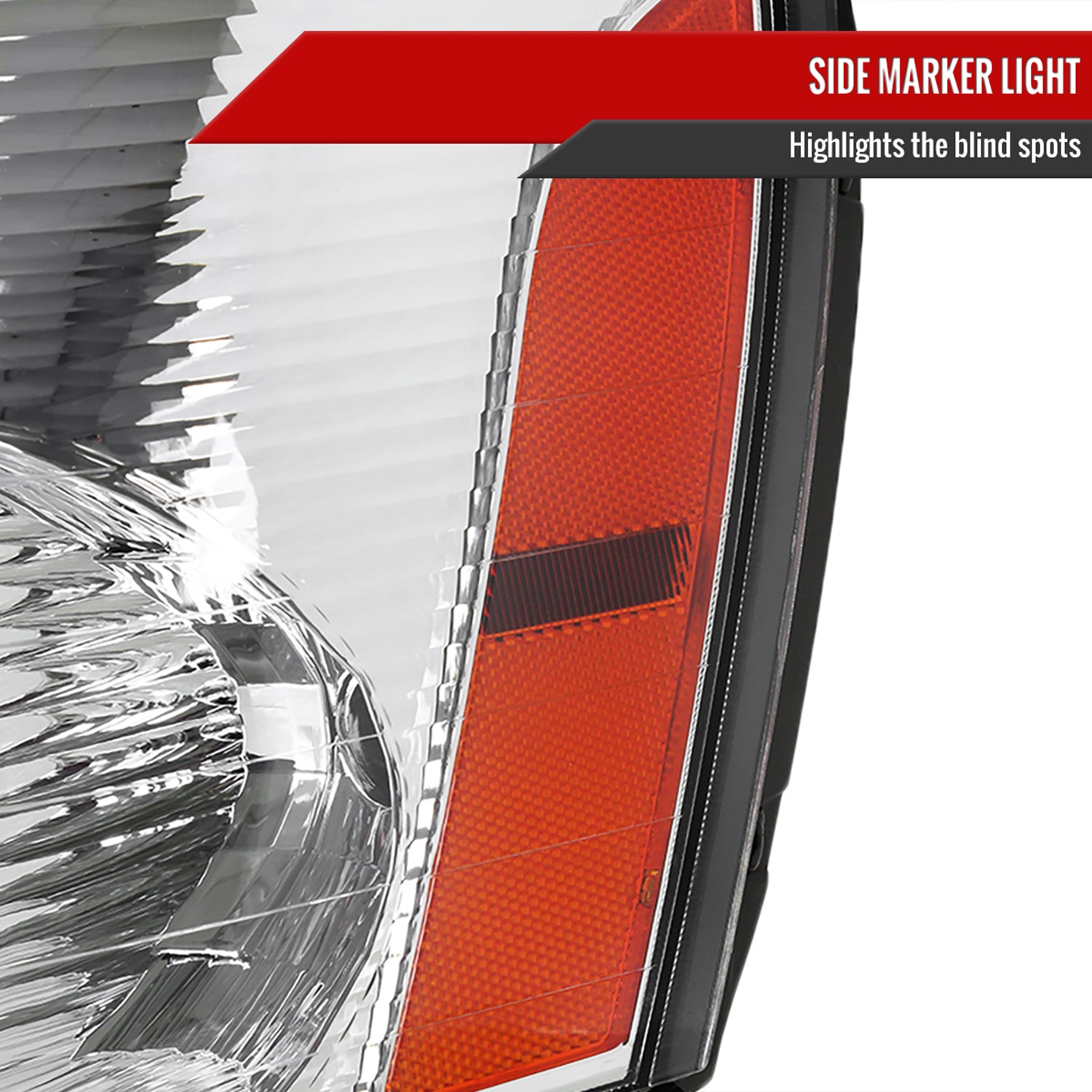 2005-2009 Chevy Equinox Factory Headlights w/Amber Reflector Chrome/Clear