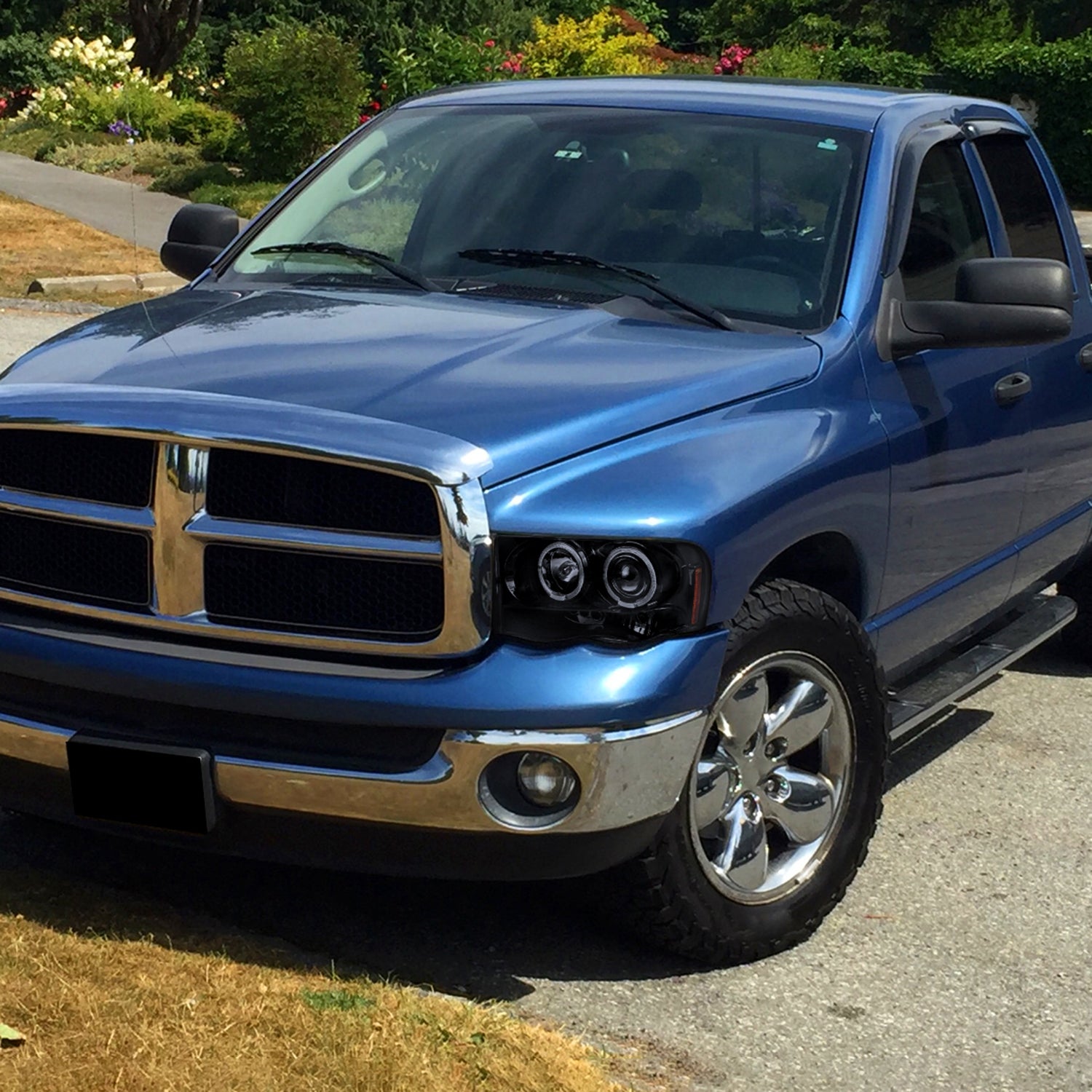 2002-2005 Dodge RAM 1500/ 03-2005 RAM 2500 3500 Dual Halo Headlights Smoke