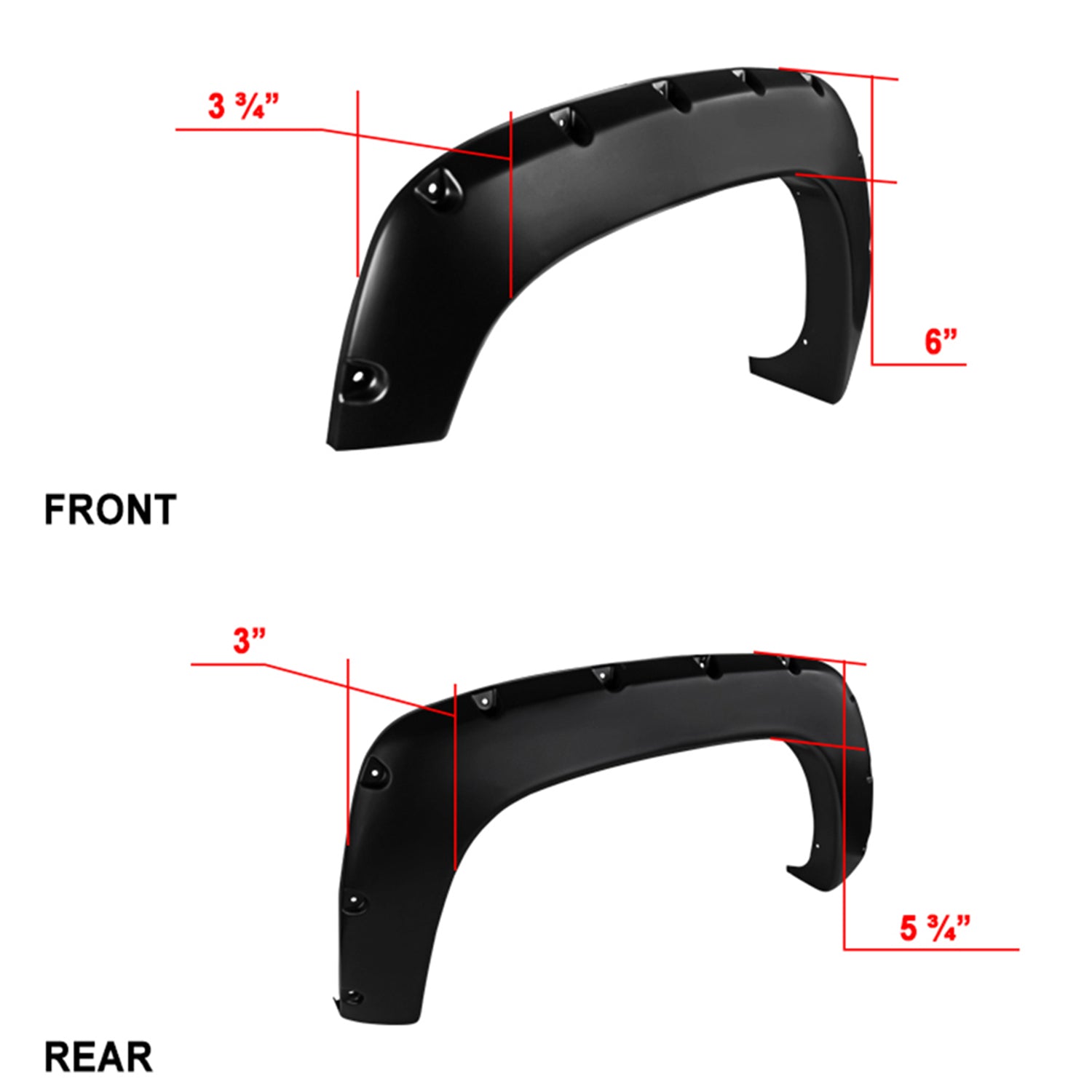 1988-1999 Chevy Blazer Jimmy Suburban Tahoe Yukon Rivet Style Fender Flares