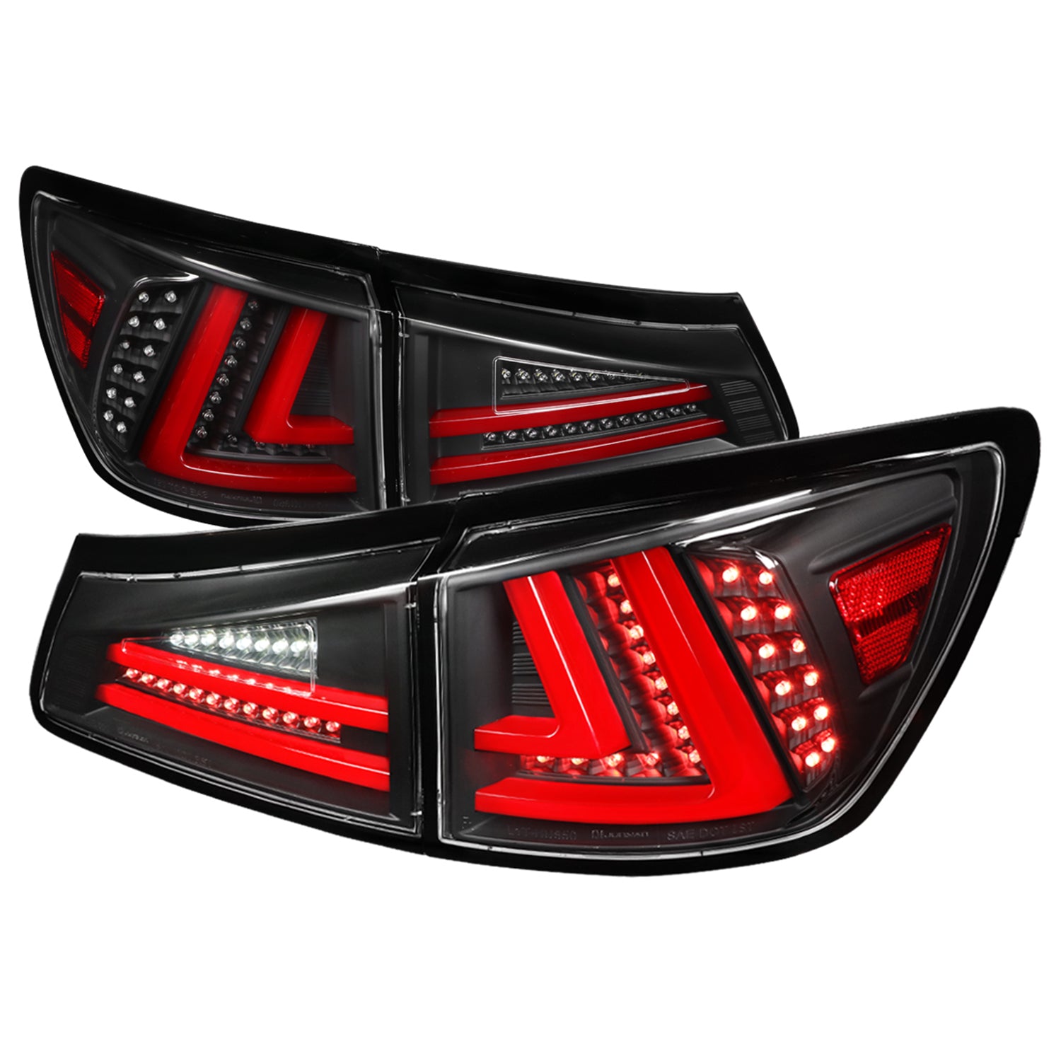 2006-2008 Lexus IS250/IS350 LED Tail Lights & Trunk Lights Black/Clear Lens