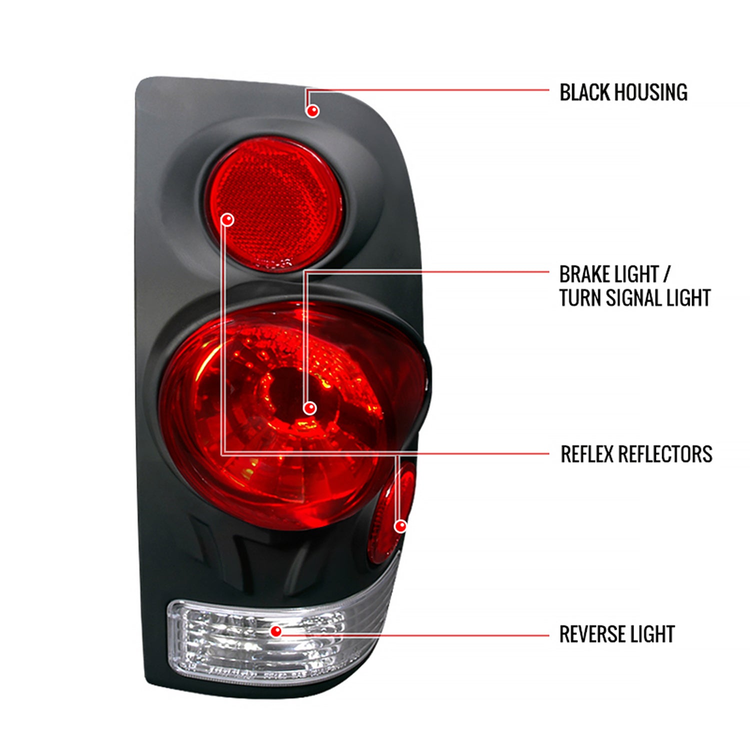 1997-2007 Ford F-150/F-250/350/450/550 Retro Tail Lights Matt Black/Clear