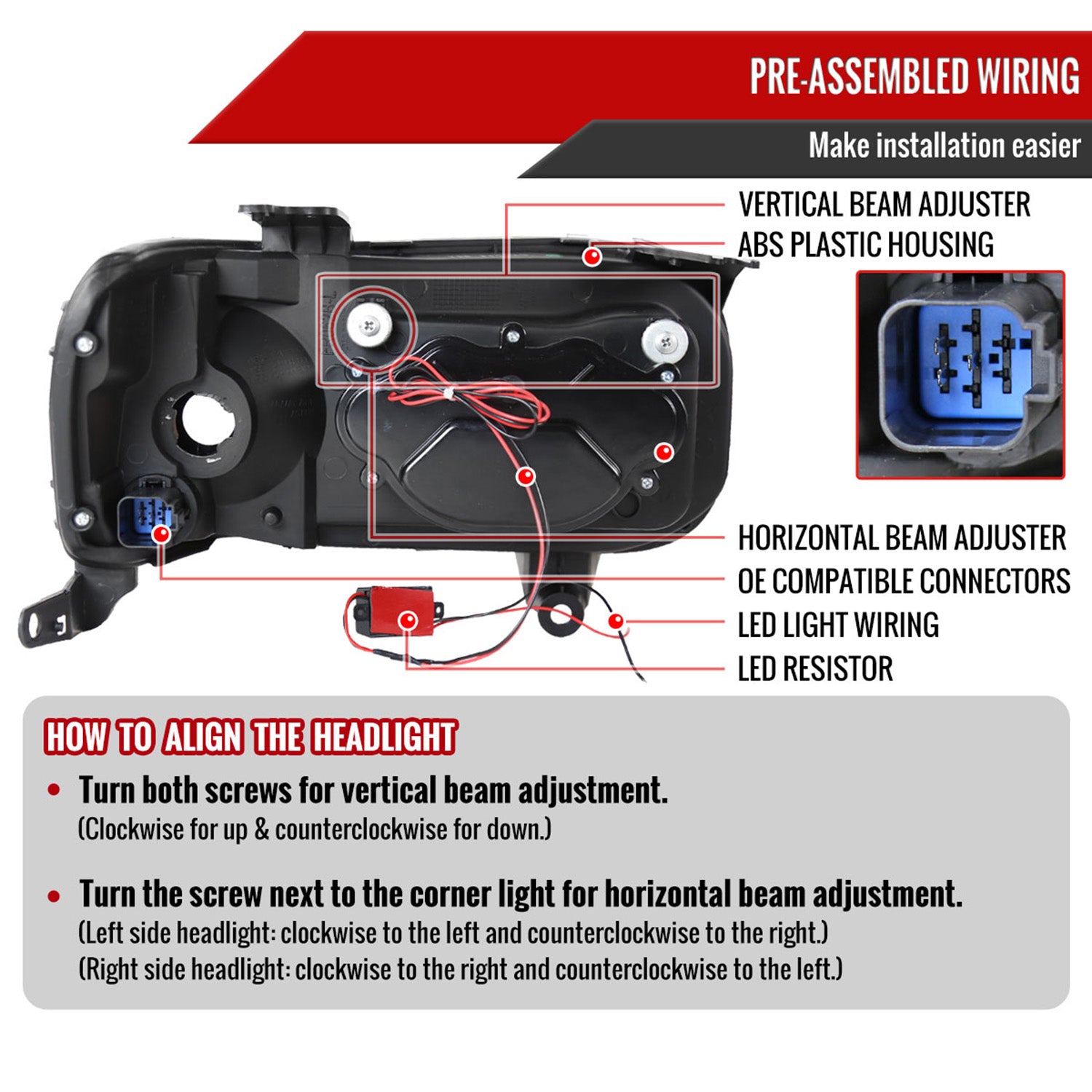 2005-2007 Ford Escape Dual Halo Projector Headlights LED Light Chrome/Smoke