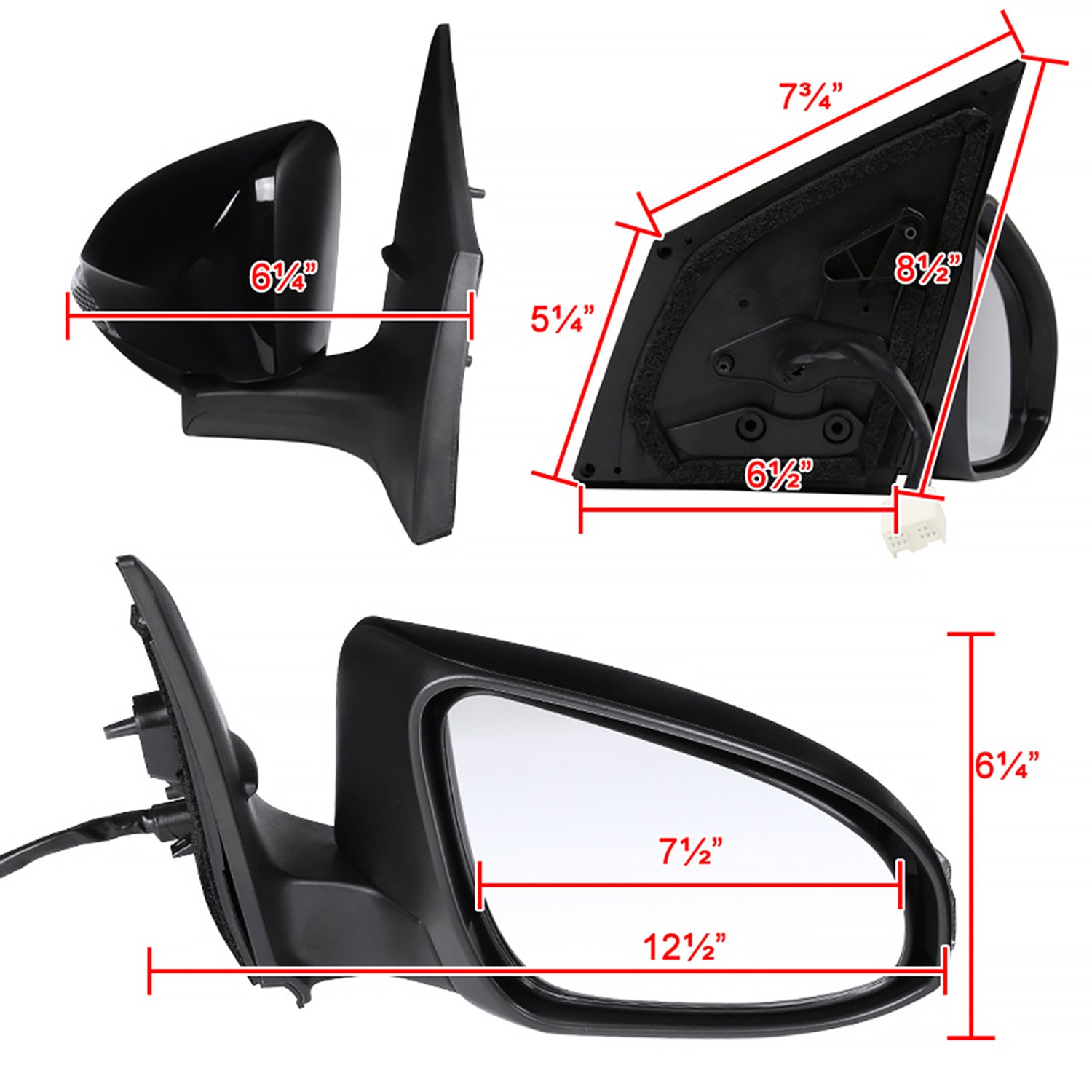 2014-2018 Toyota Corolla Black 9Pin Auto-Fold & Heated Side Mirror Passenger